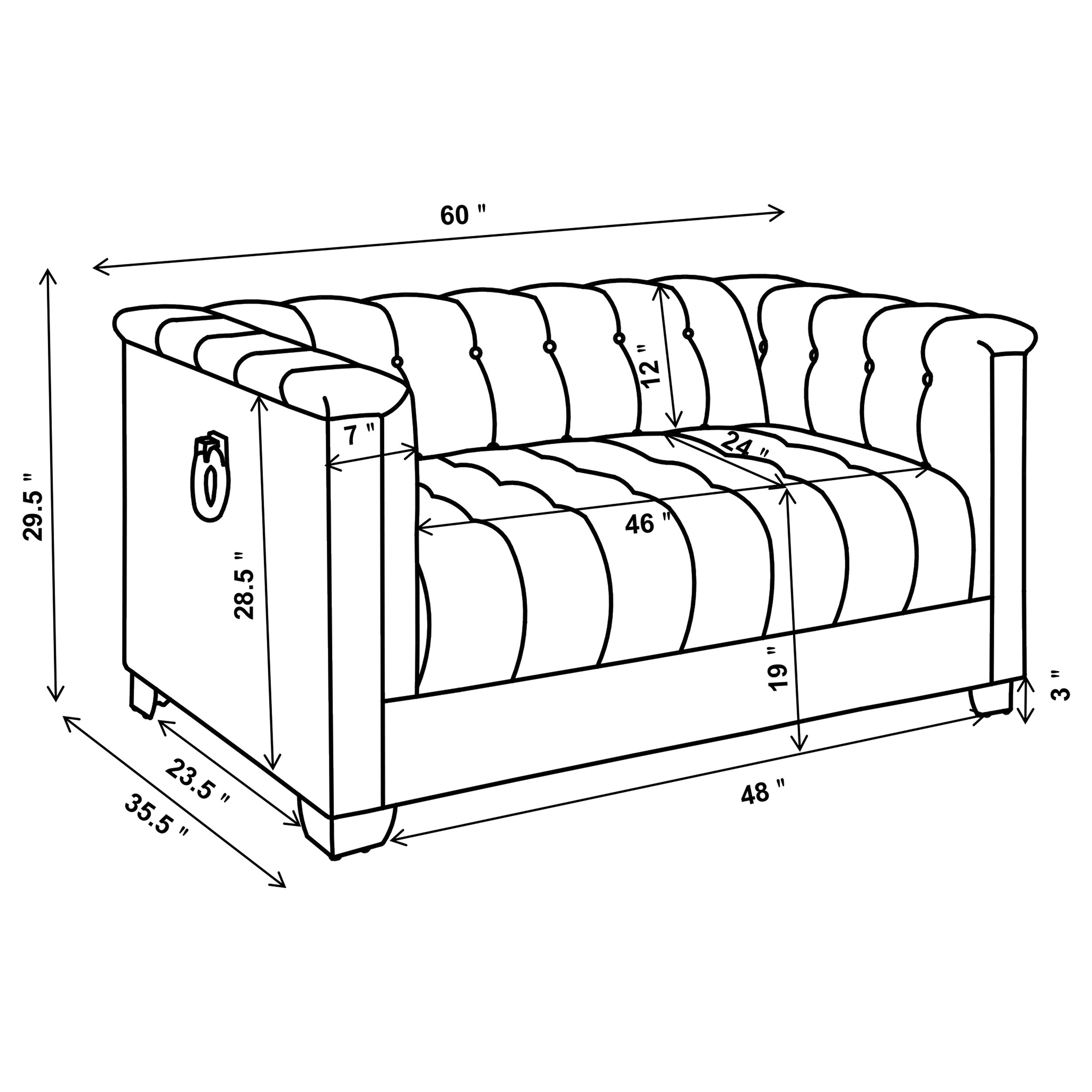 Chaviano Upholstered Track Arm Loveseat Pearl White — view 10
