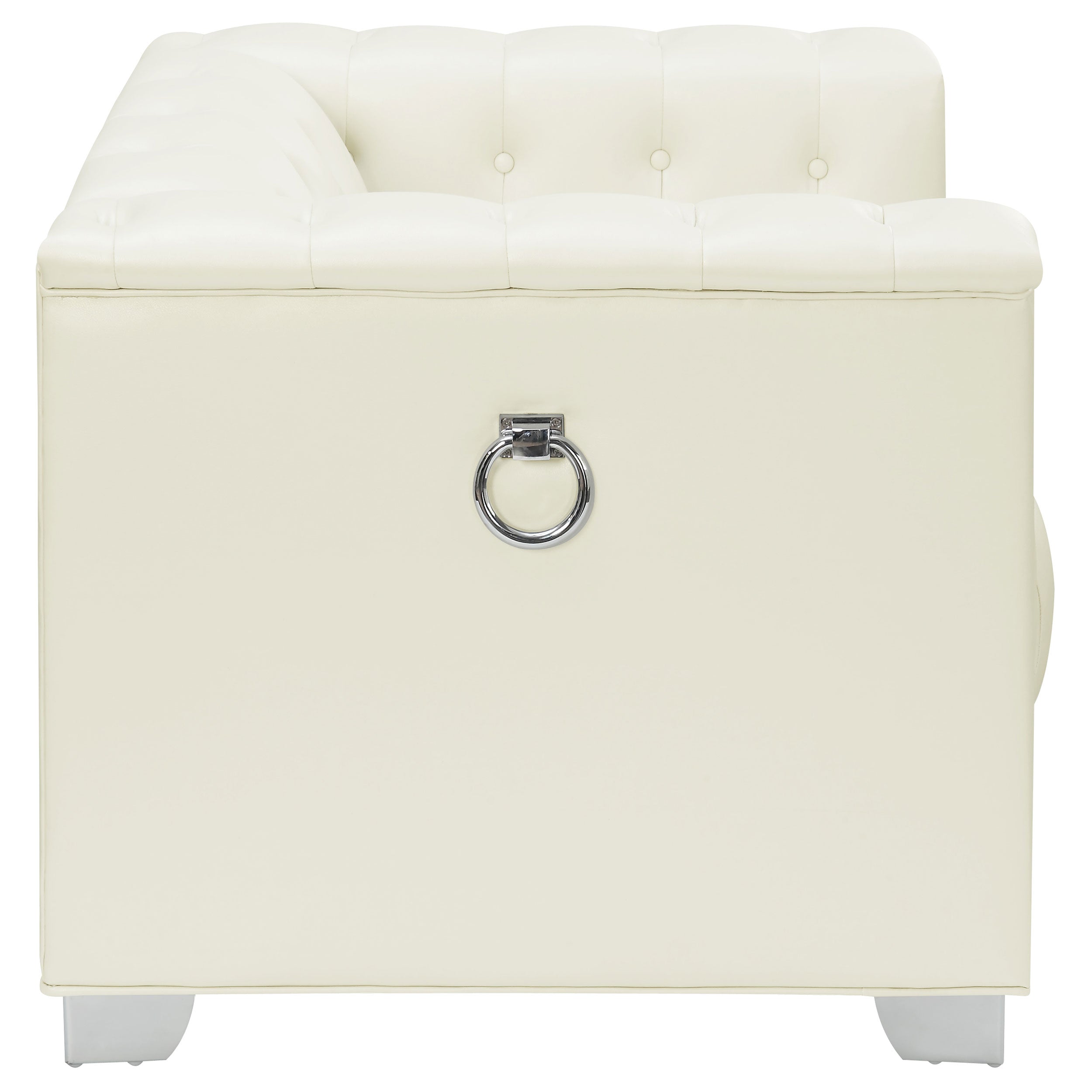 Chaviano Upholstered Track Arm Accent Chair Pearl White — view 7
