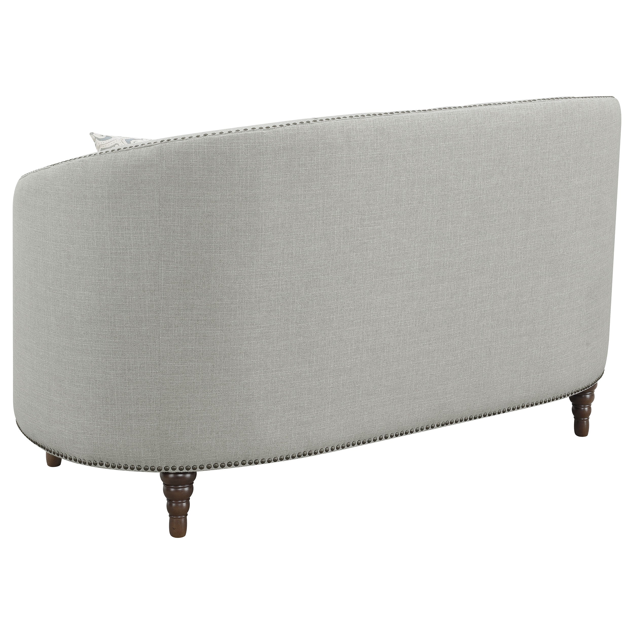 Avonlea Upholstered Sloped Arm Loveseat Grey Fabric — view 6