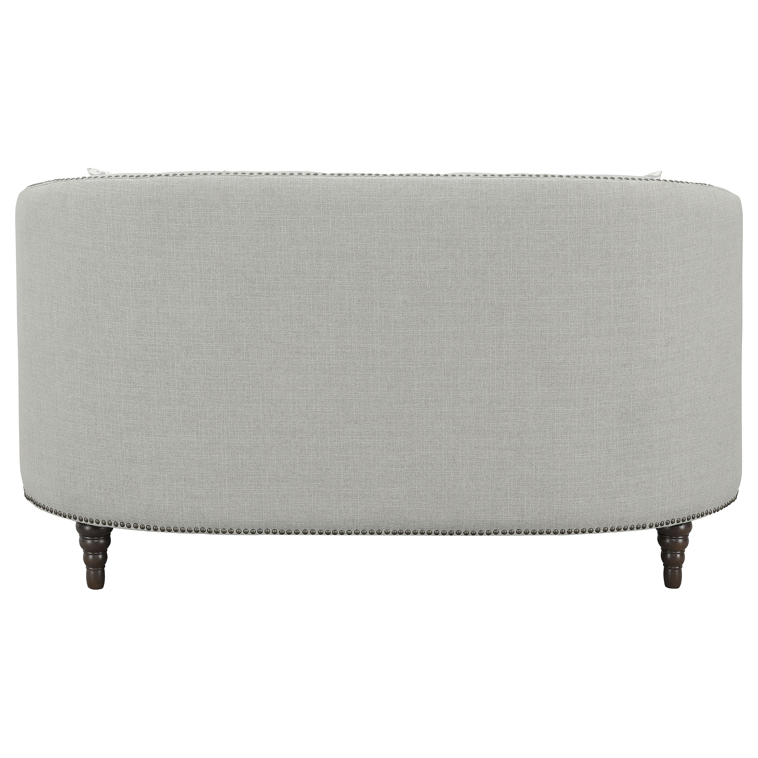 Avonlea Upholstered Sloped Arm Loveseat Grey Fabric — view 7