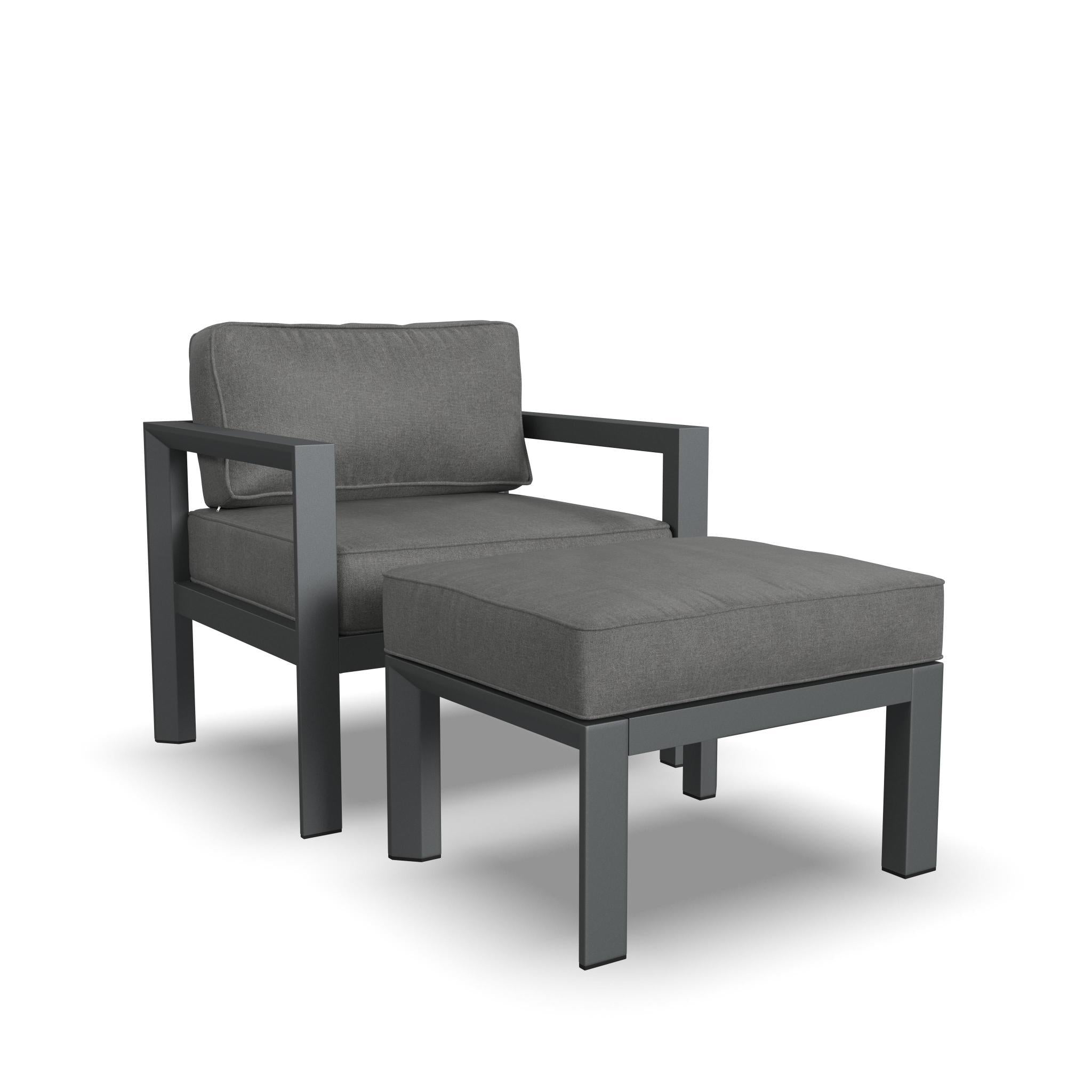 Grayton - Chair, Ottoman - Dark Gray