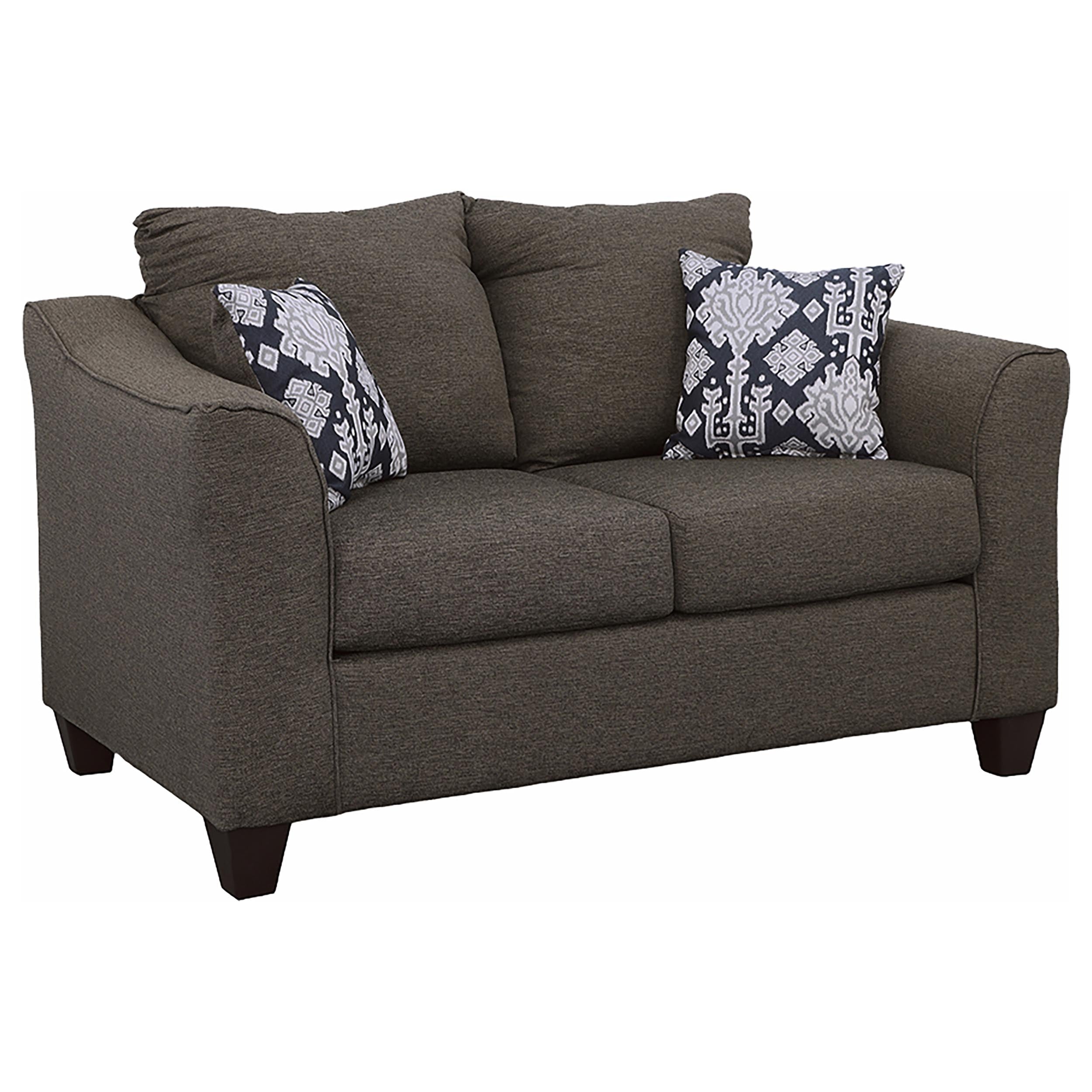 Salizar Upholstered Flared Arm Loveseat Charcoal Grey — view 1