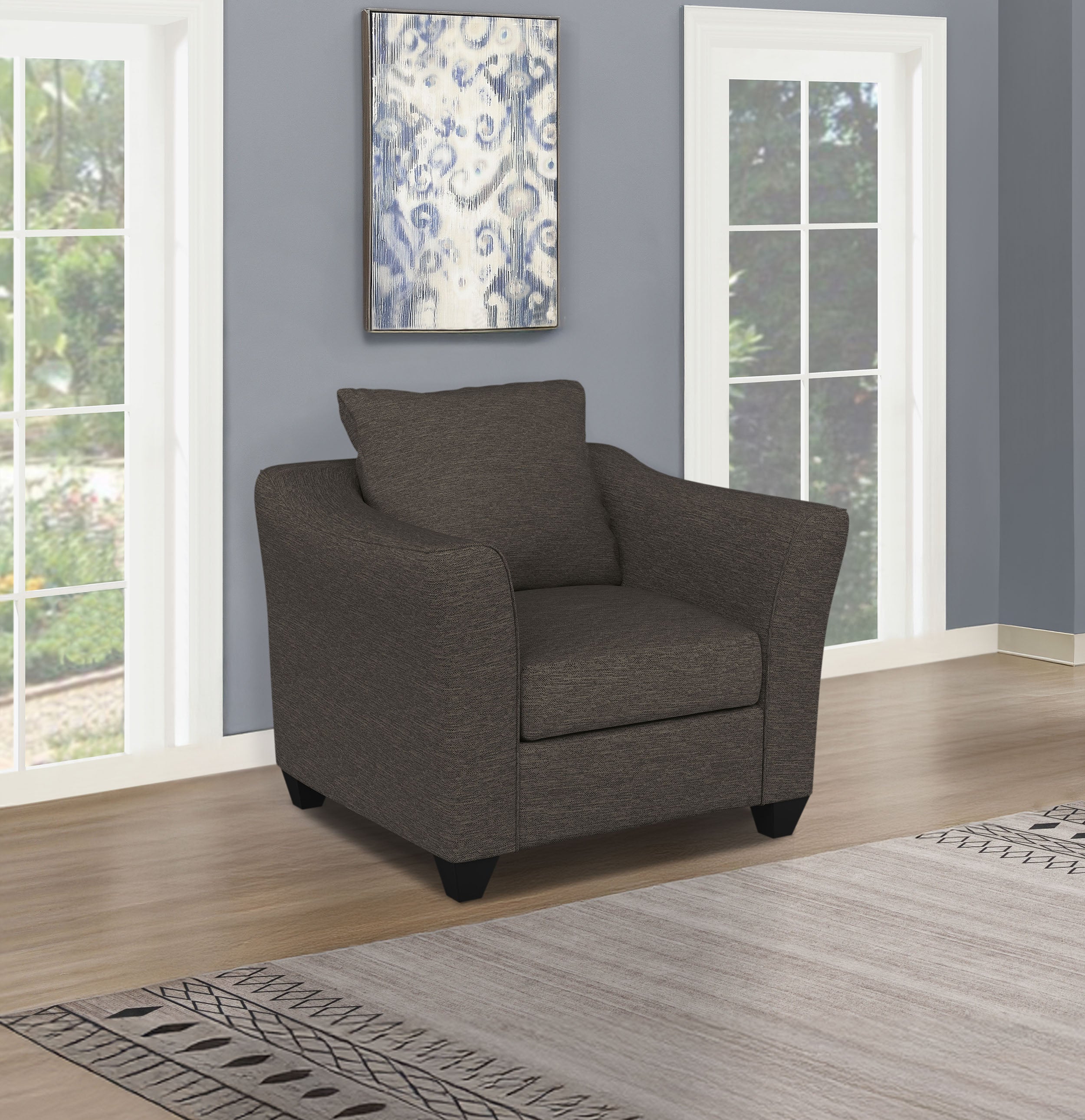 Salizar Upholstered Flared Arm Accent Chair Charcoal Grey — view 2