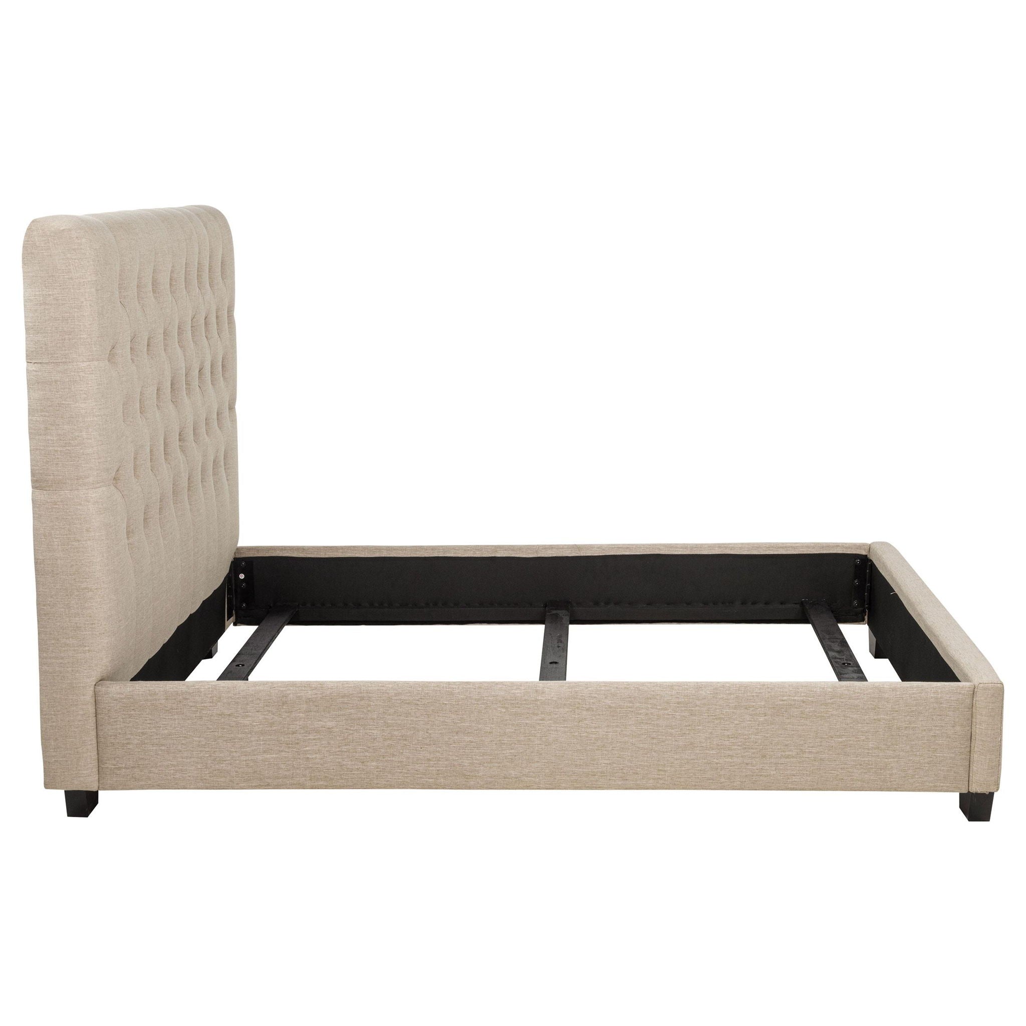 Chloe Upholstered Full Panel Bed Oatmeal