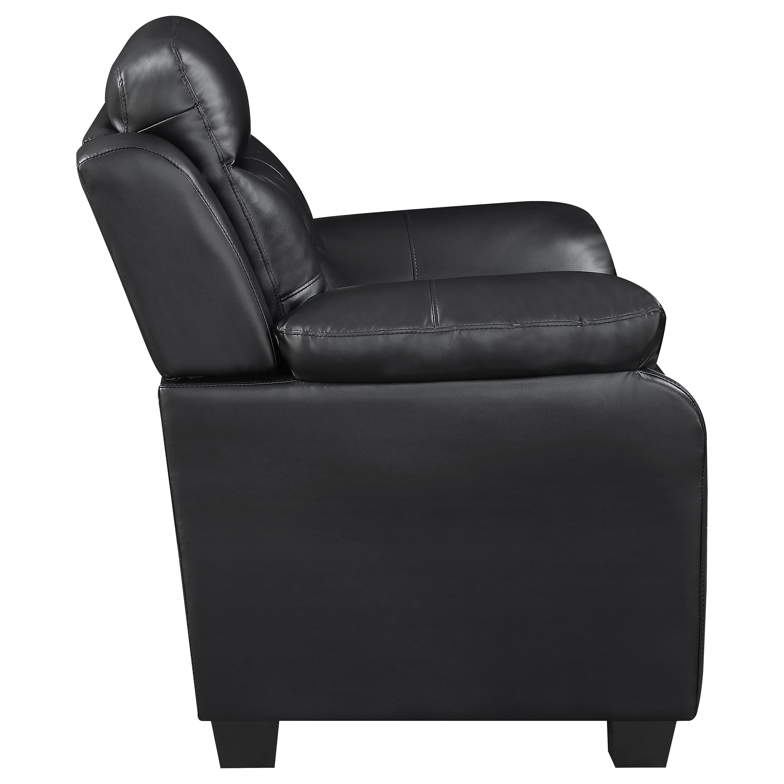 Finley 2-piece Upholstered Padded Arm Tufted Sofa Set Black — view 10