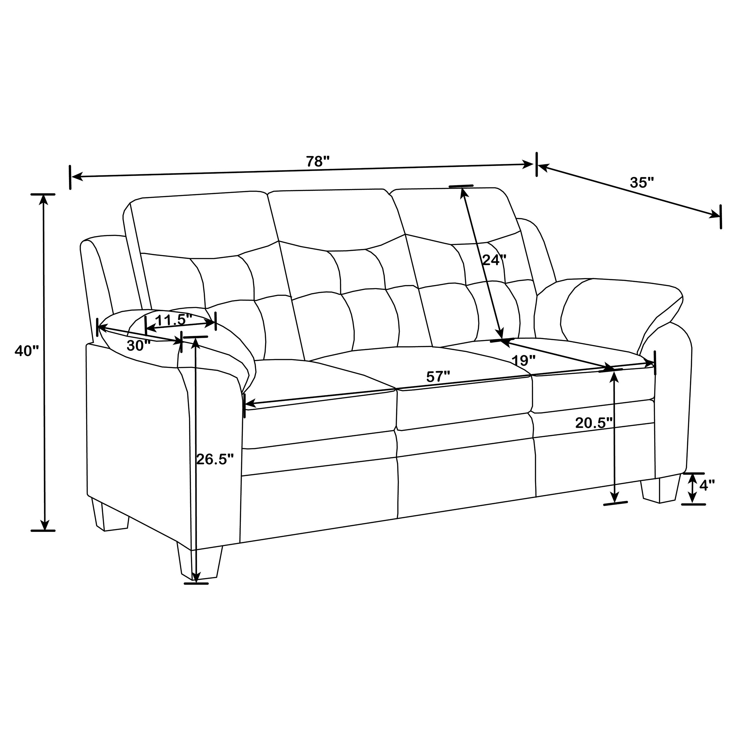 Finley 3-piece Upholstered Padded Arm Tufted Sofa Set Black — view 16