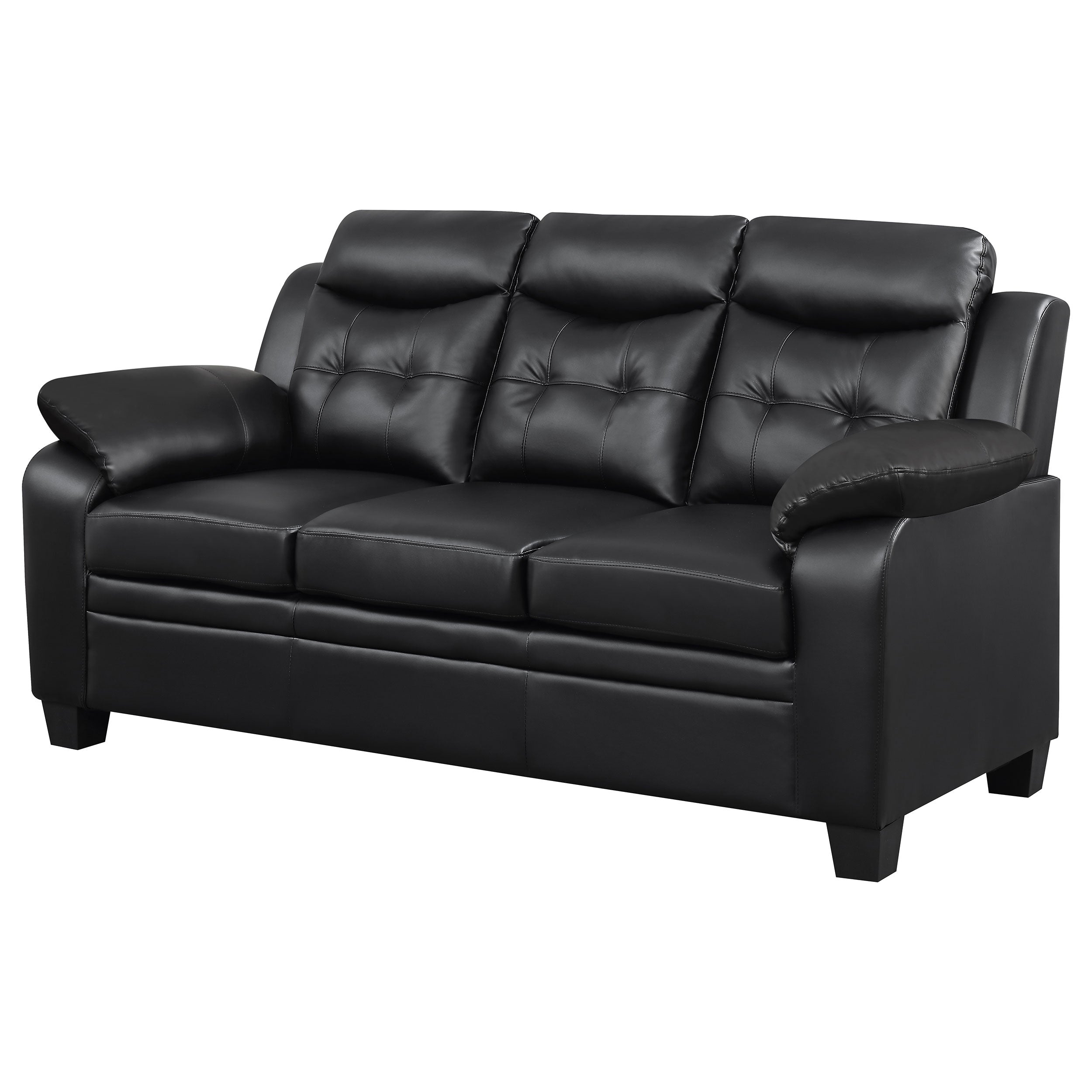 Finley Upholstered Padded Arm Tufted Sofa Black — view 4