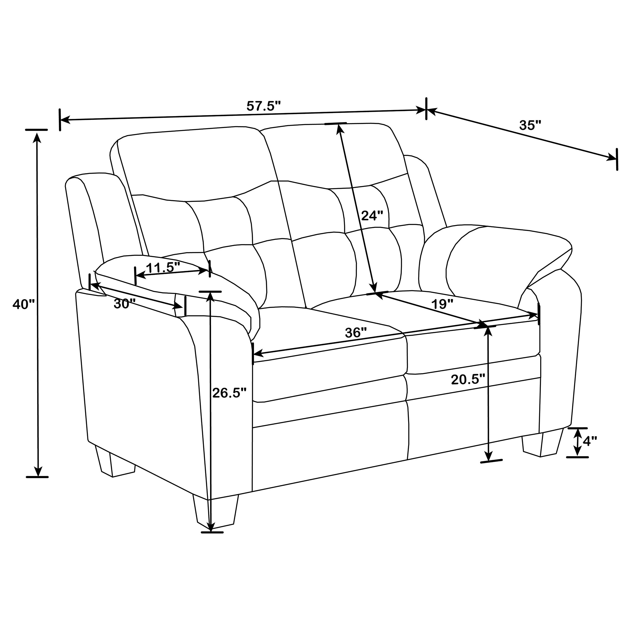 Finley Upholstered Padded Arm Tufted Loveseat Black — view 9