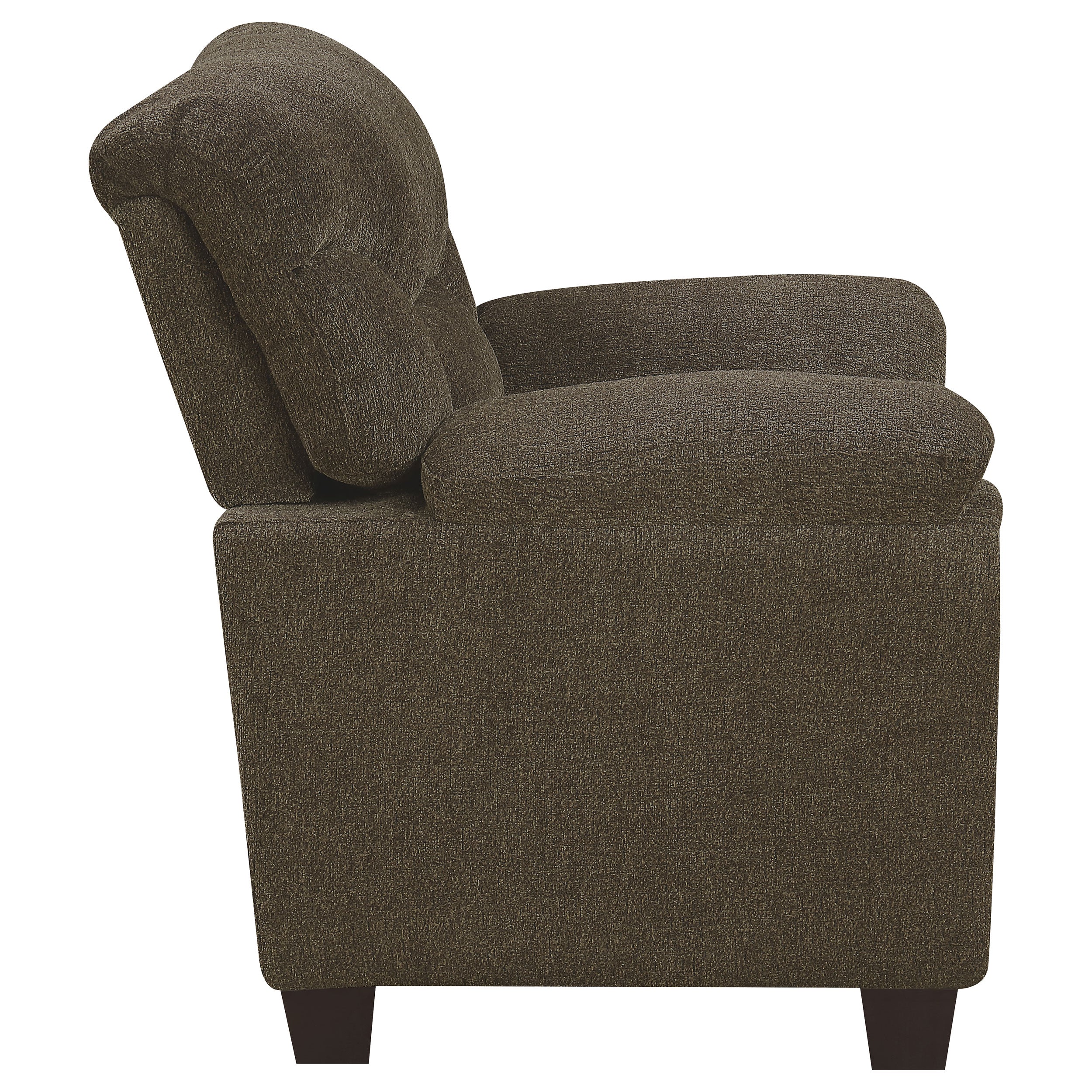 Clementine Upholstered Padded Arm Accent Chair Brown — view 7