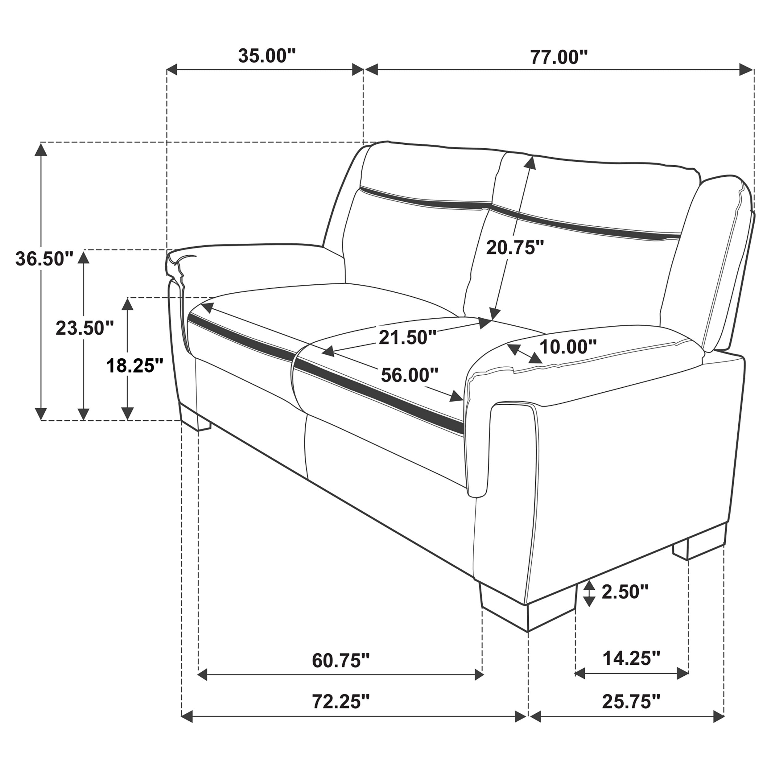 Arabella 2-piece Upholstered Padded Arm Sofa Set Grey — view 7