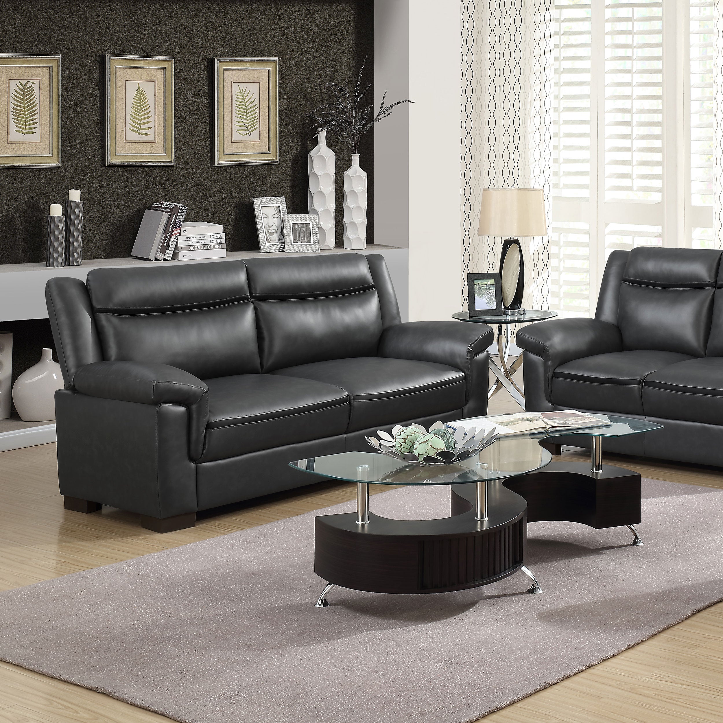 Arabella Upholstered Padded Arm Sofa Grey — view 2