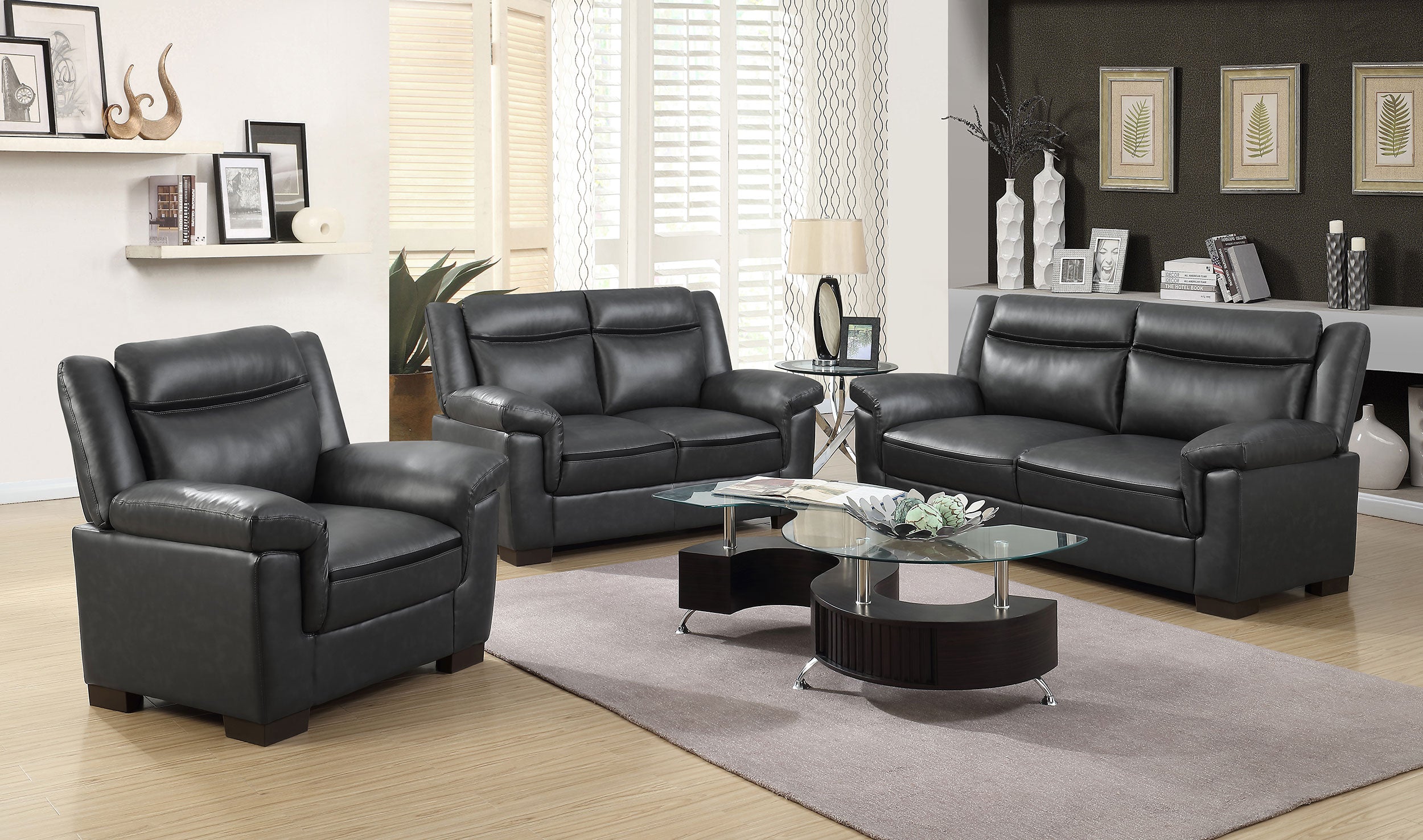 Arabella Upholstered Padded Arm Sofa Grey — view 7