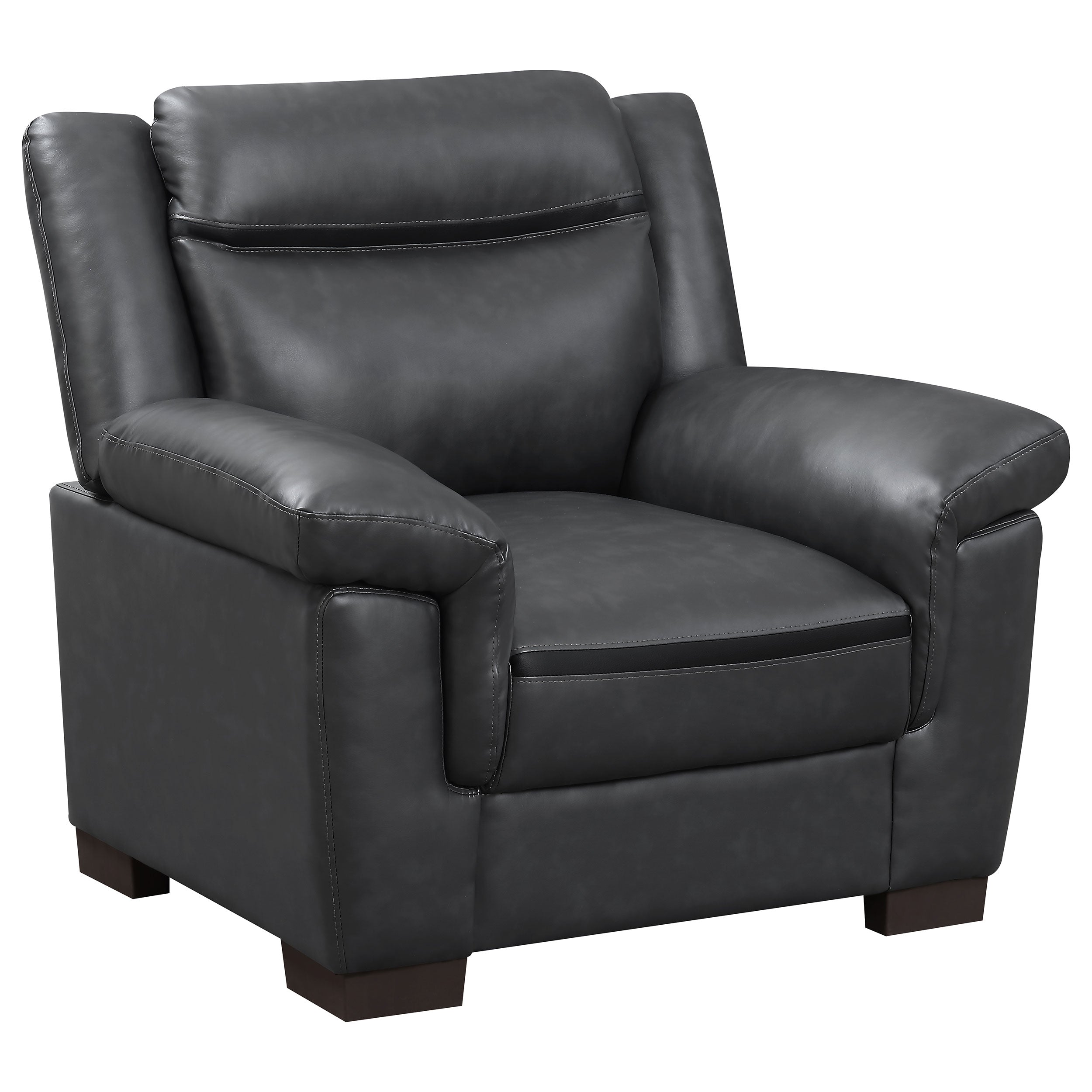Arabella Upholstered Padded Arm Accent Chair Grey — view 1