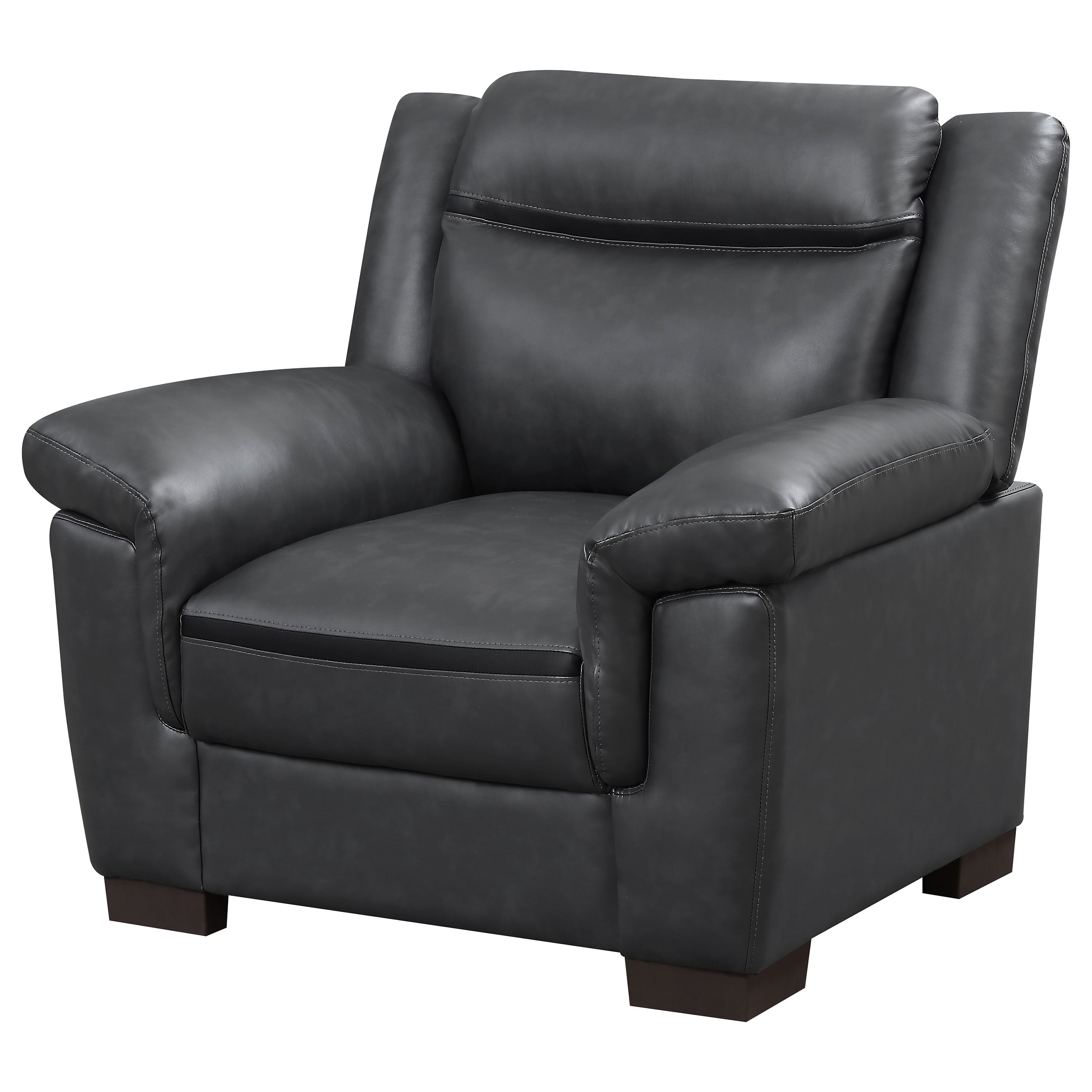 Arabella Upholstered Padded Arm Accent Chair Grey — view 4