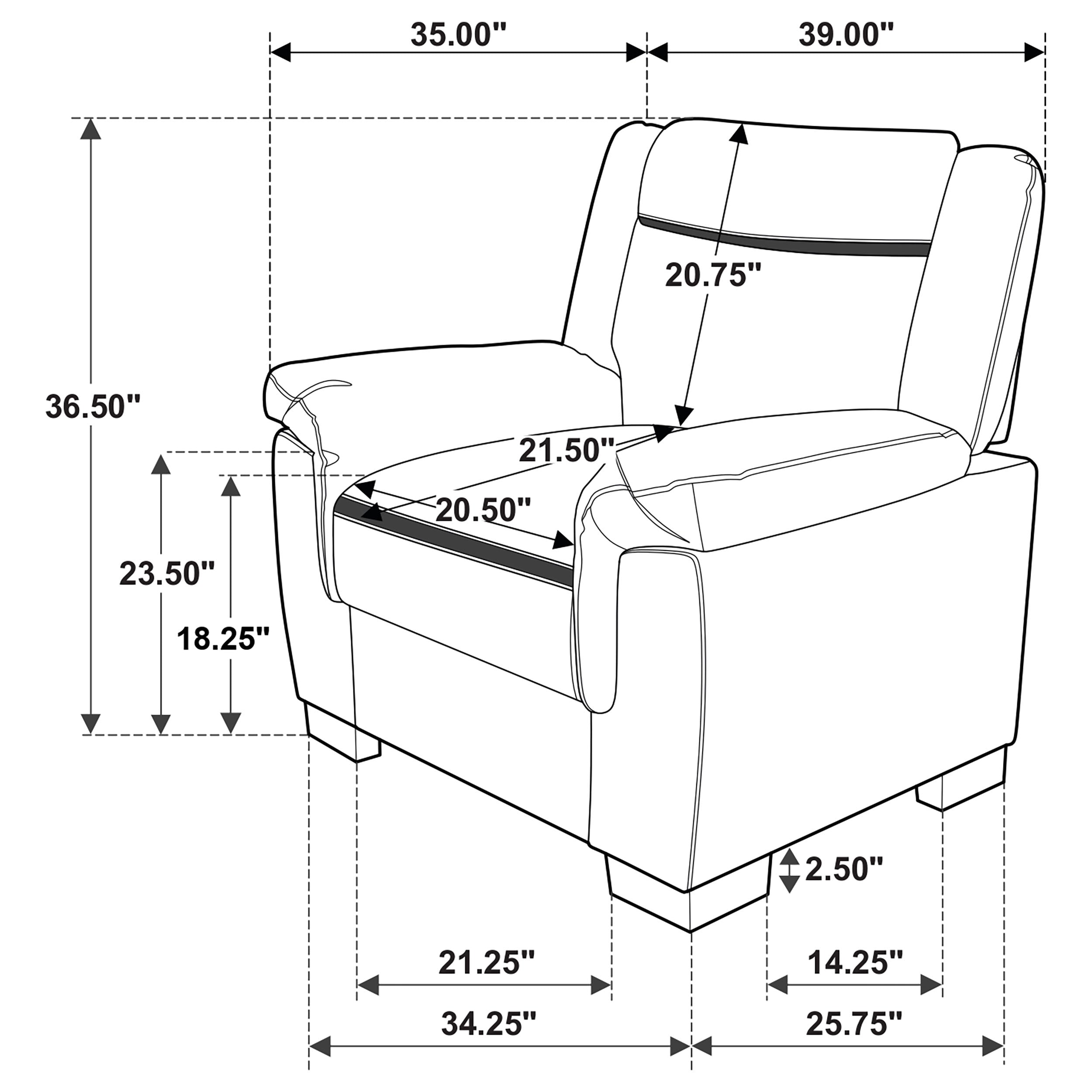 Arabella Upholstered Padded Arm Accent Chair Grey — view 8