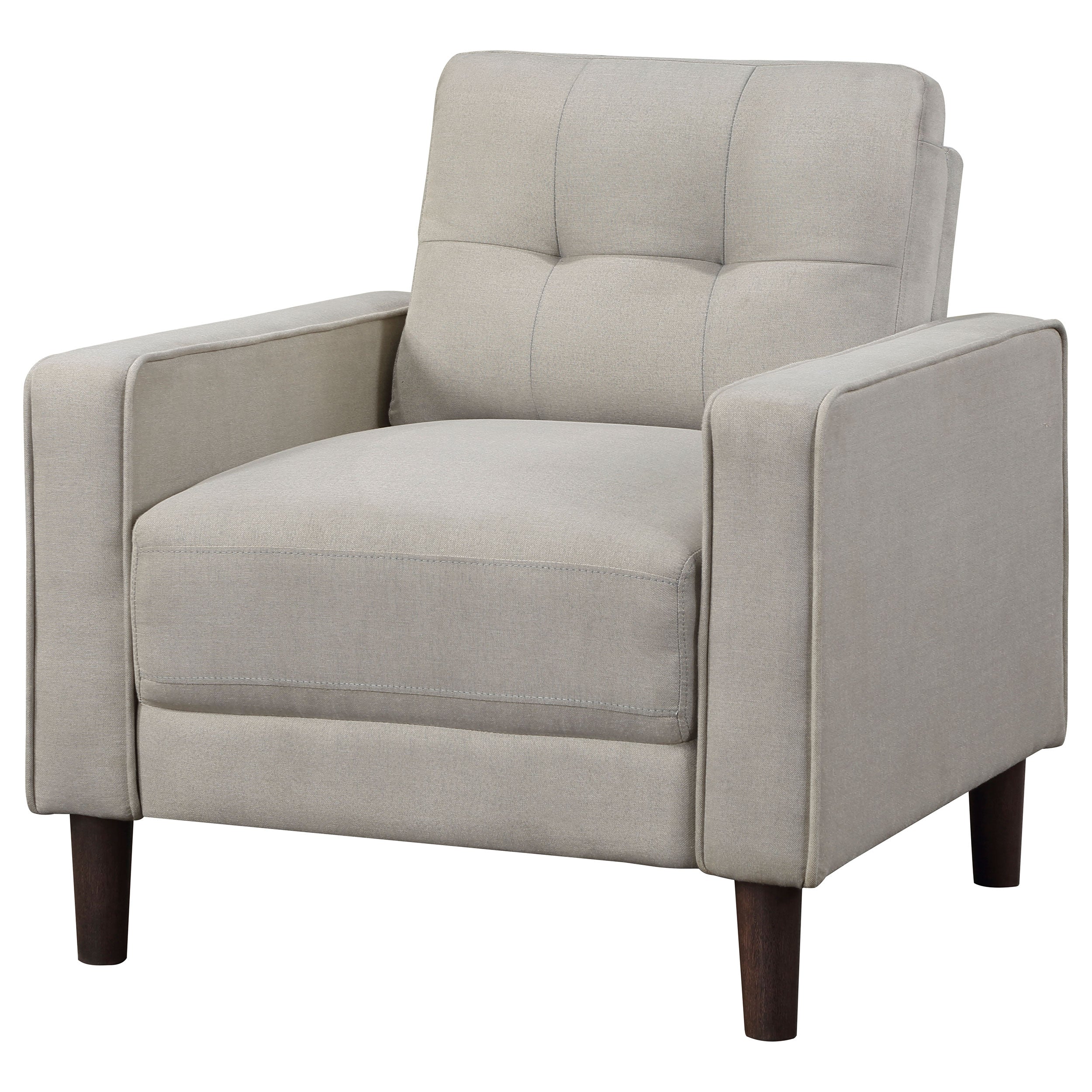 Bowen Upholstered Track Arm Tufted Accent Chair Beige — view 4