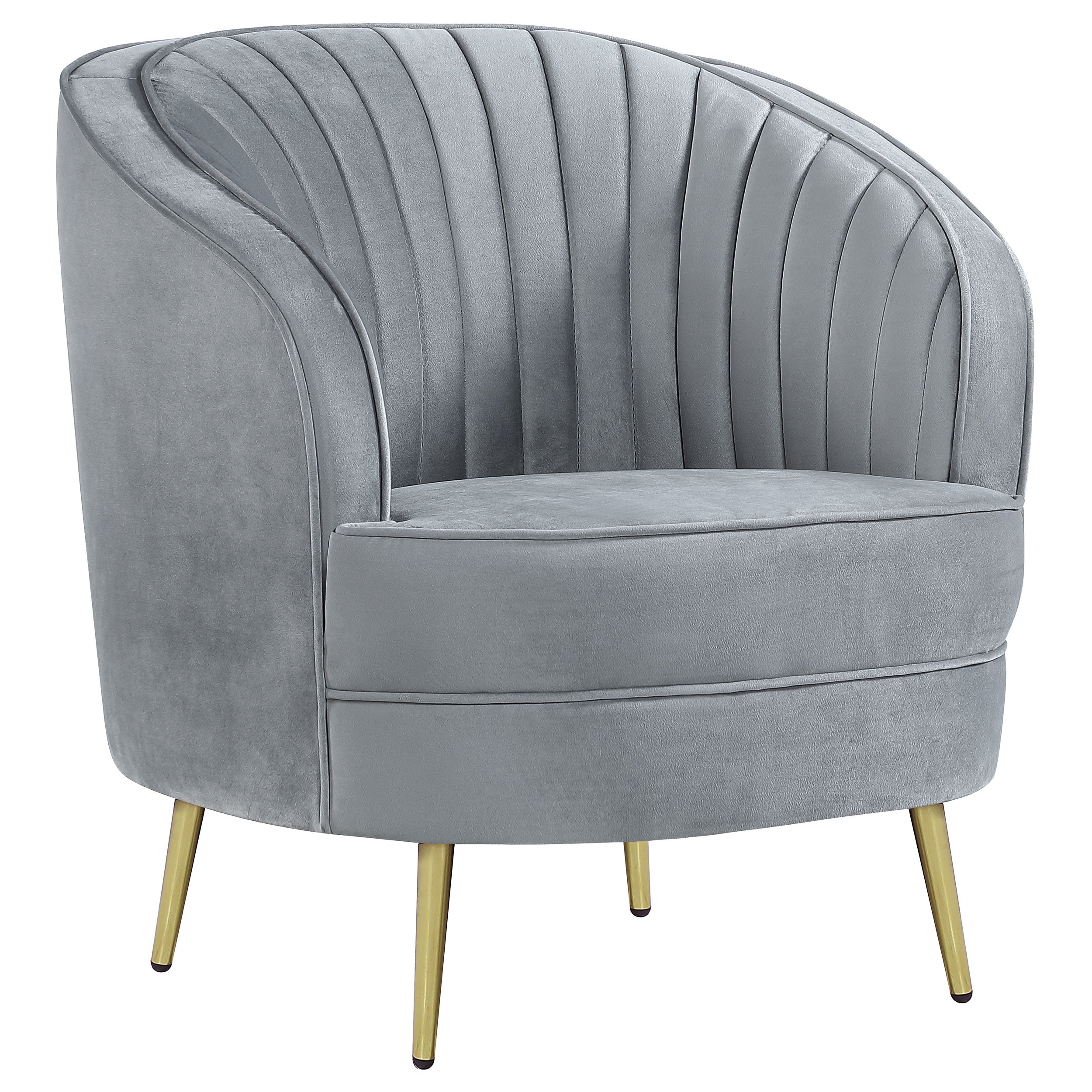 Sophia 3-piece Upholstered Channel Tufted Sofa Set Grey — view 9