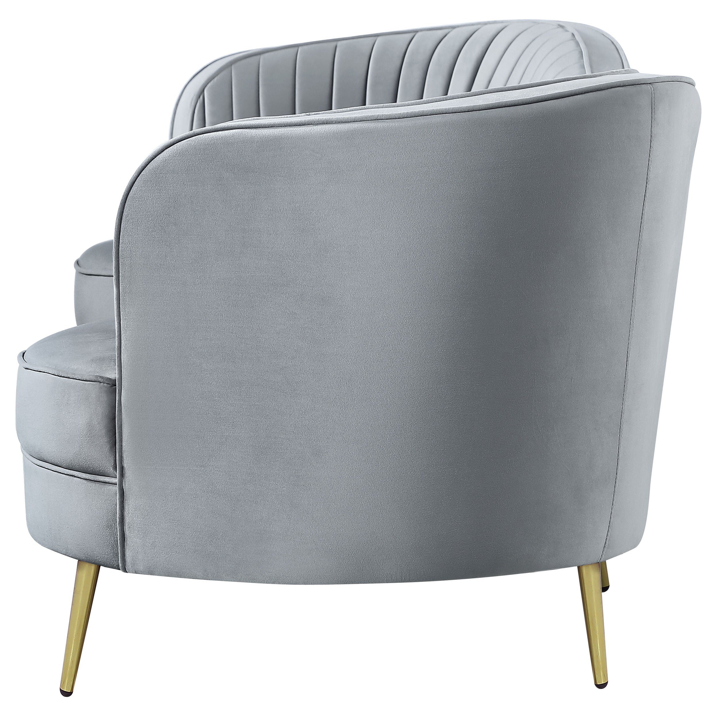 Sophia Upholstered Channel Tufted Sofa Grey — view 5