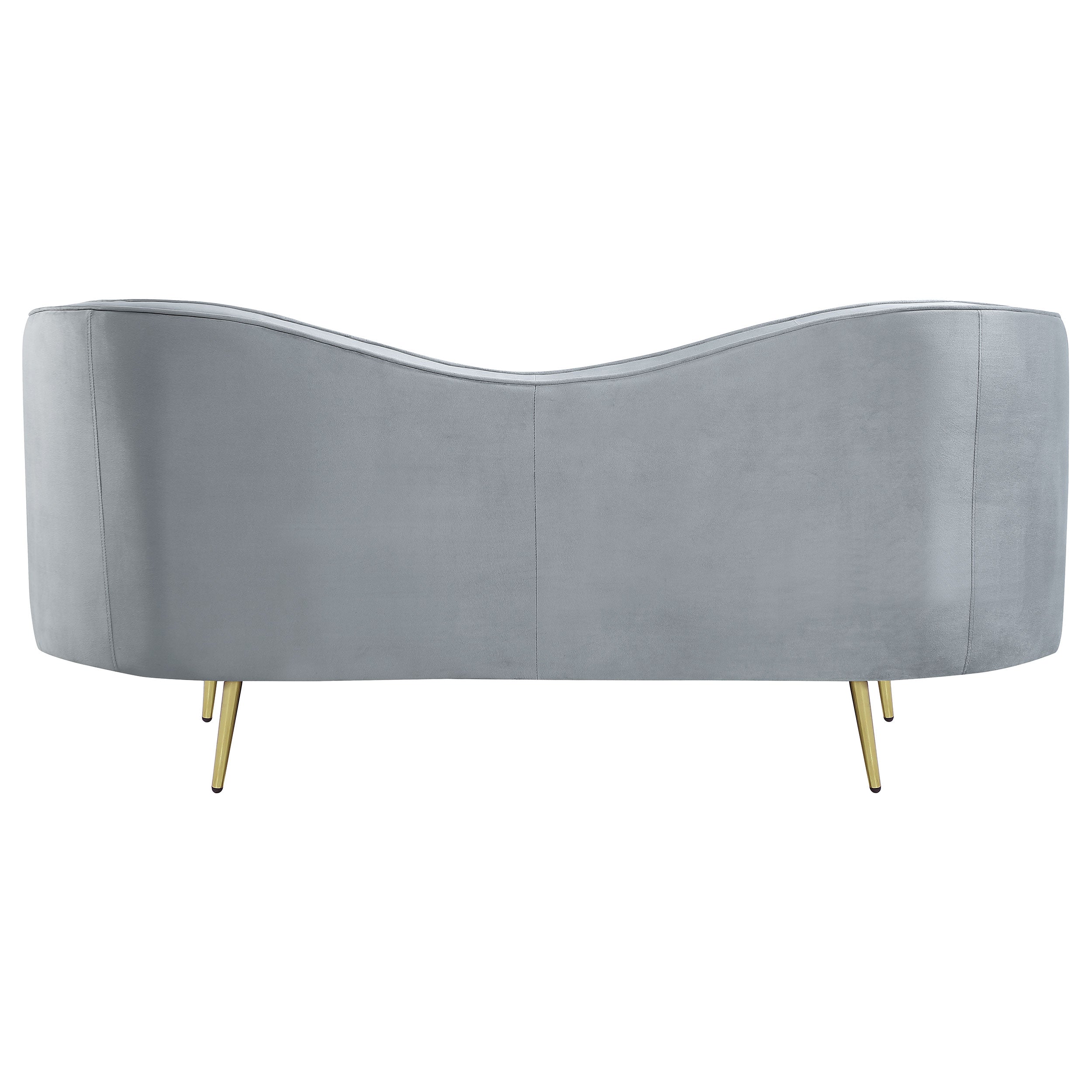 Sophia Upholstered Channel Tufted Loveseat Grey — view 6
