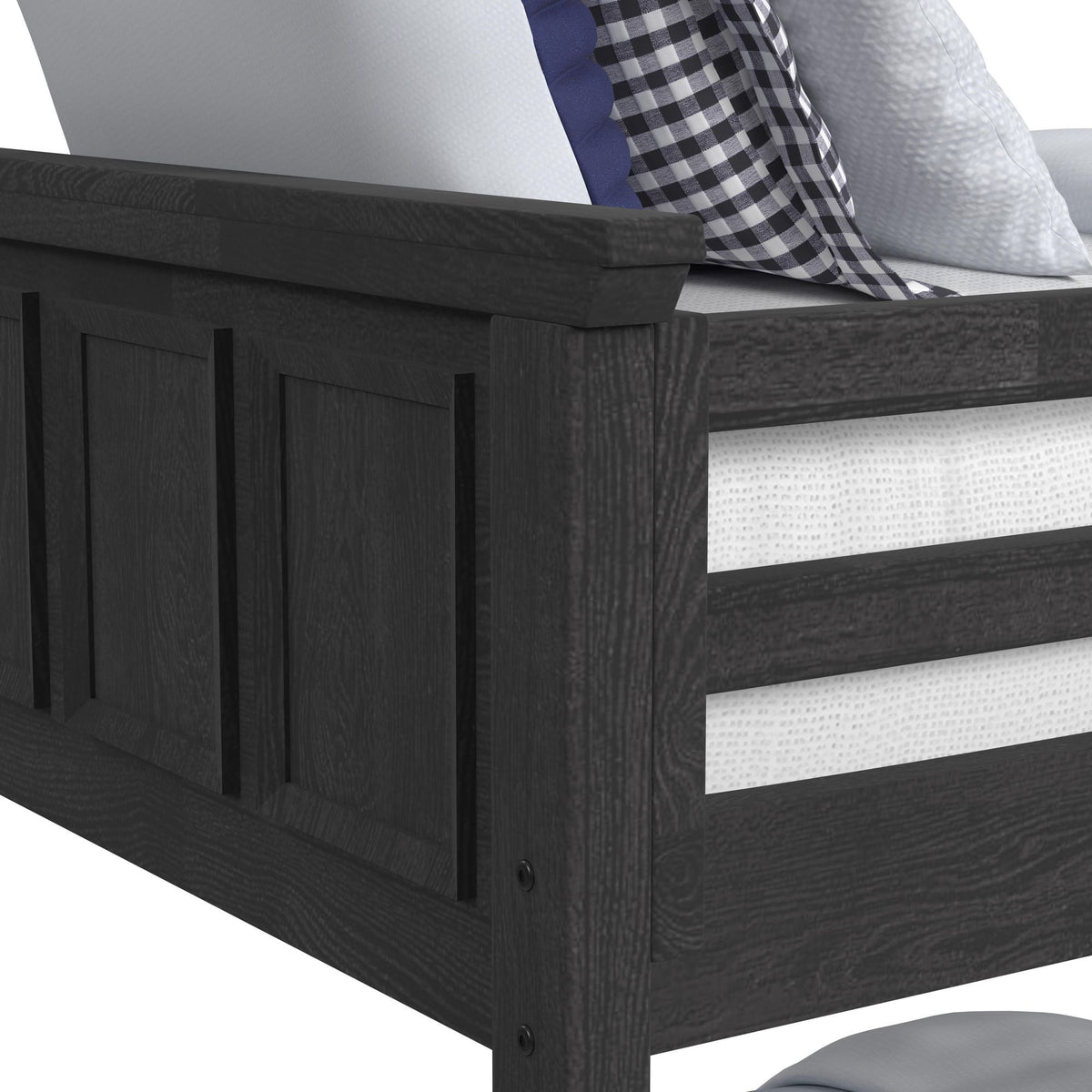 Hampton Kids Bunk With Staircase And Trundle Bedroom Set in Black by Elements International, view 17