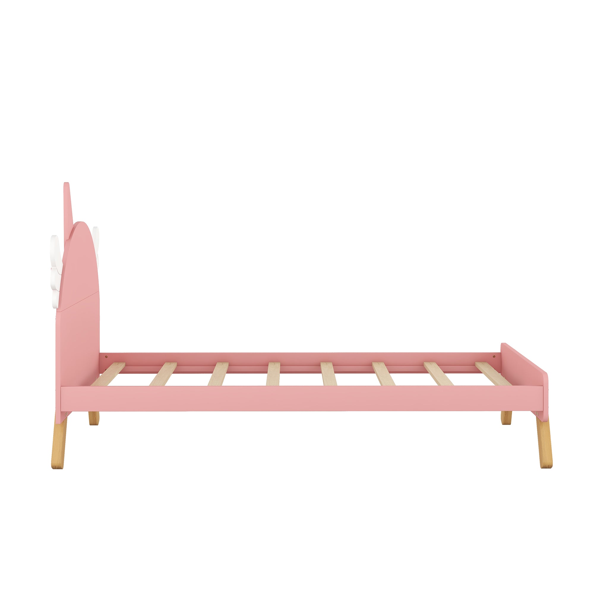 Wooden Cute Bed With Unicorn Shape Headboard,Twin Size Platform Bed,Pink - Atlantic Fine Furniture Melbourne FL