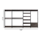 Monica - Wood Walk In Closet System Melamine 143" Modular Storage - Rustic