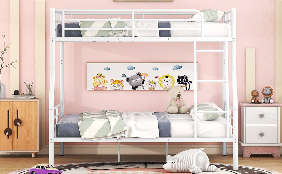 Full XL Over Queen Metal Bunk Bed, White - Atlantic Fine Furniture Melbourne FL