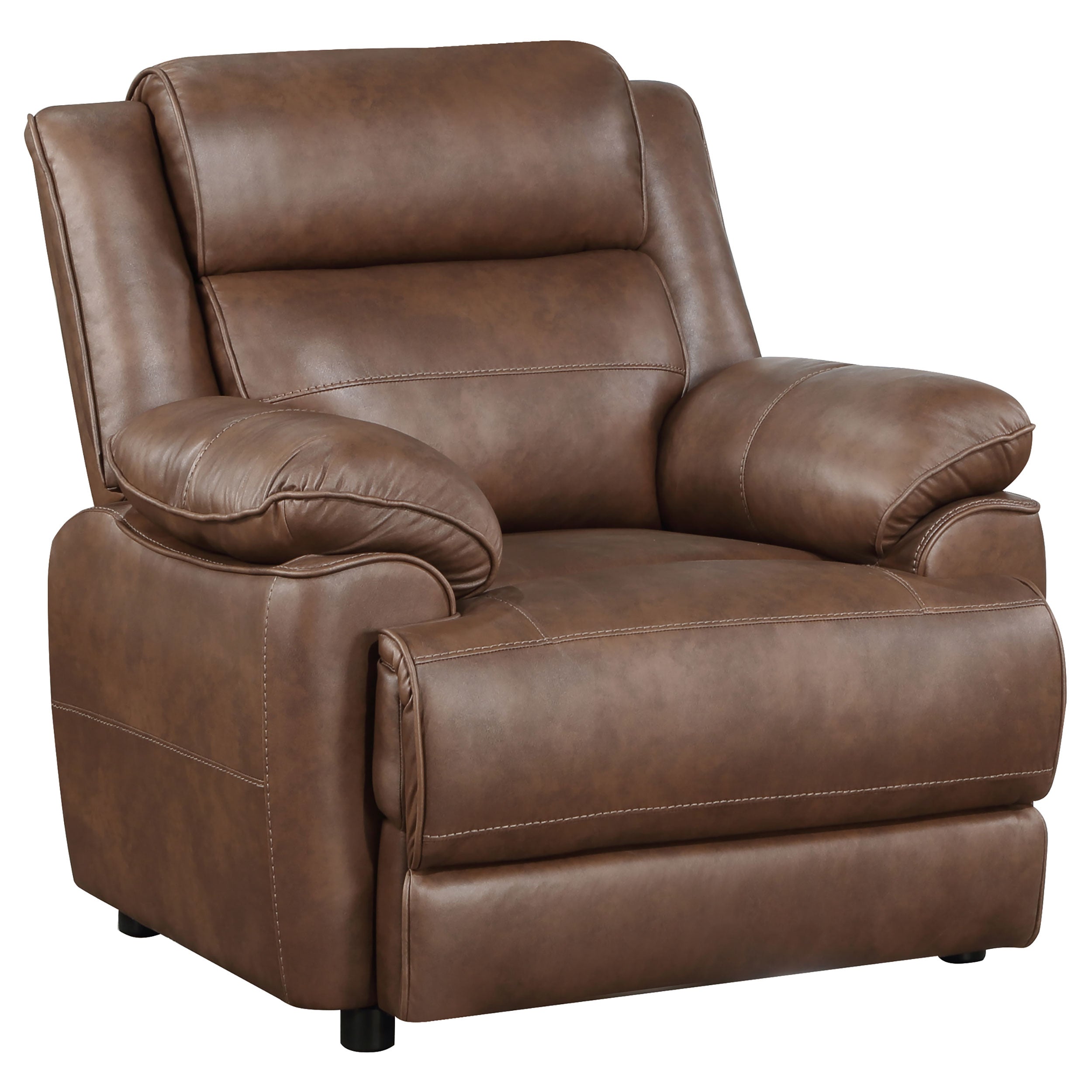 Ellington Upholstered Padded Arm Accent Chair Dark Brown — view 1