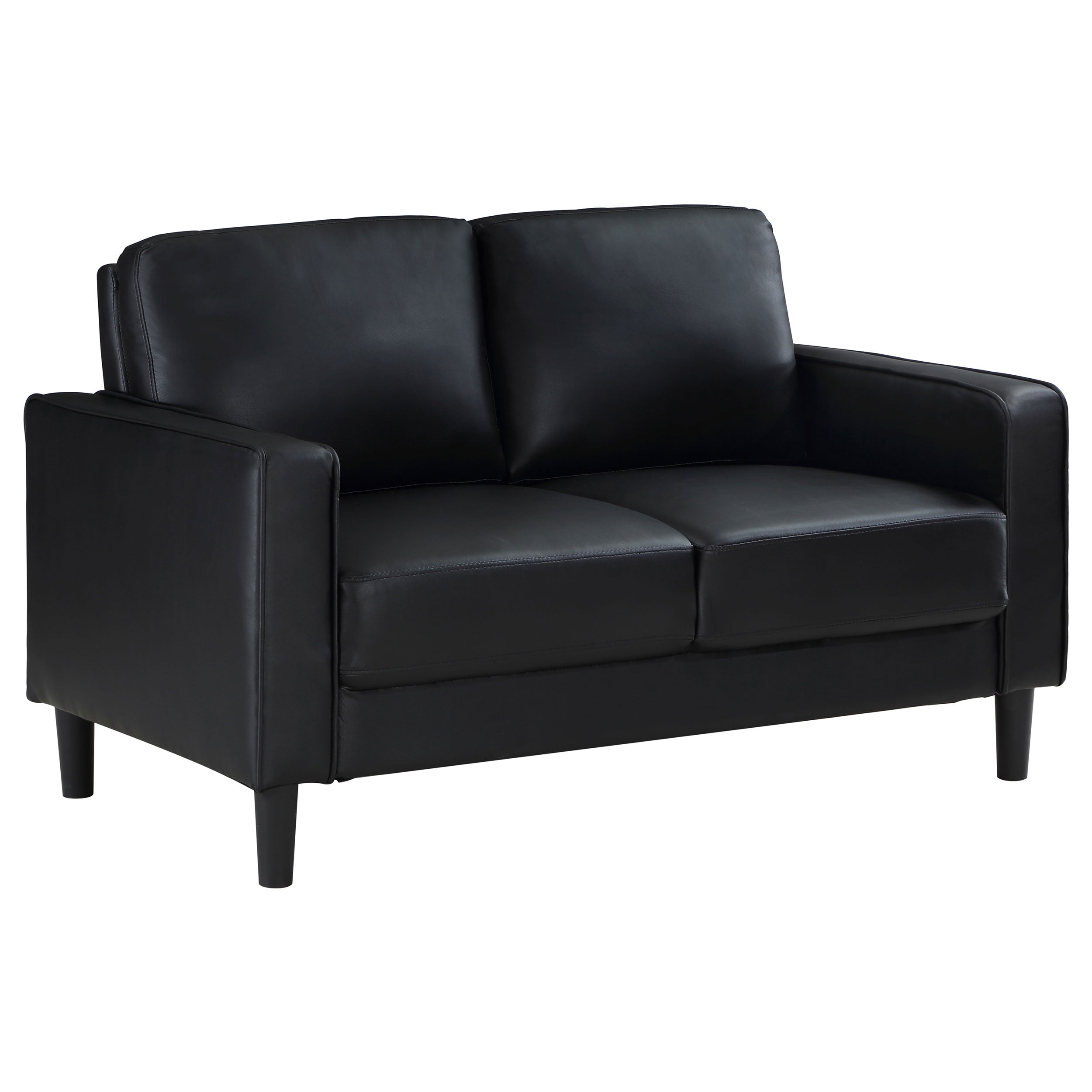 Ruth 3-piece Upholstered Track Arm Sofa Set Black — view 7