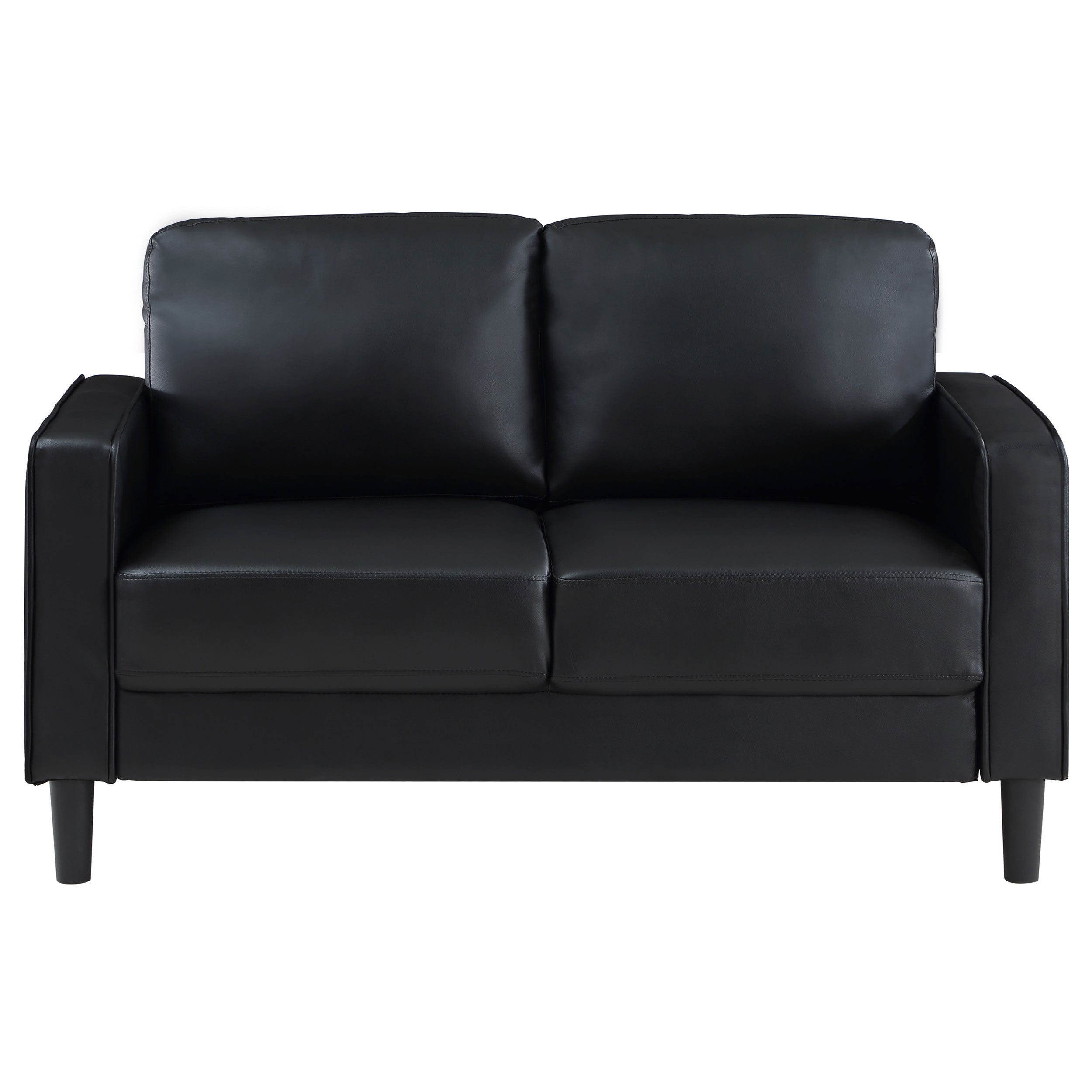 Ruth 3-piece Upholstered Track Arm Sofa Set Black — view 8