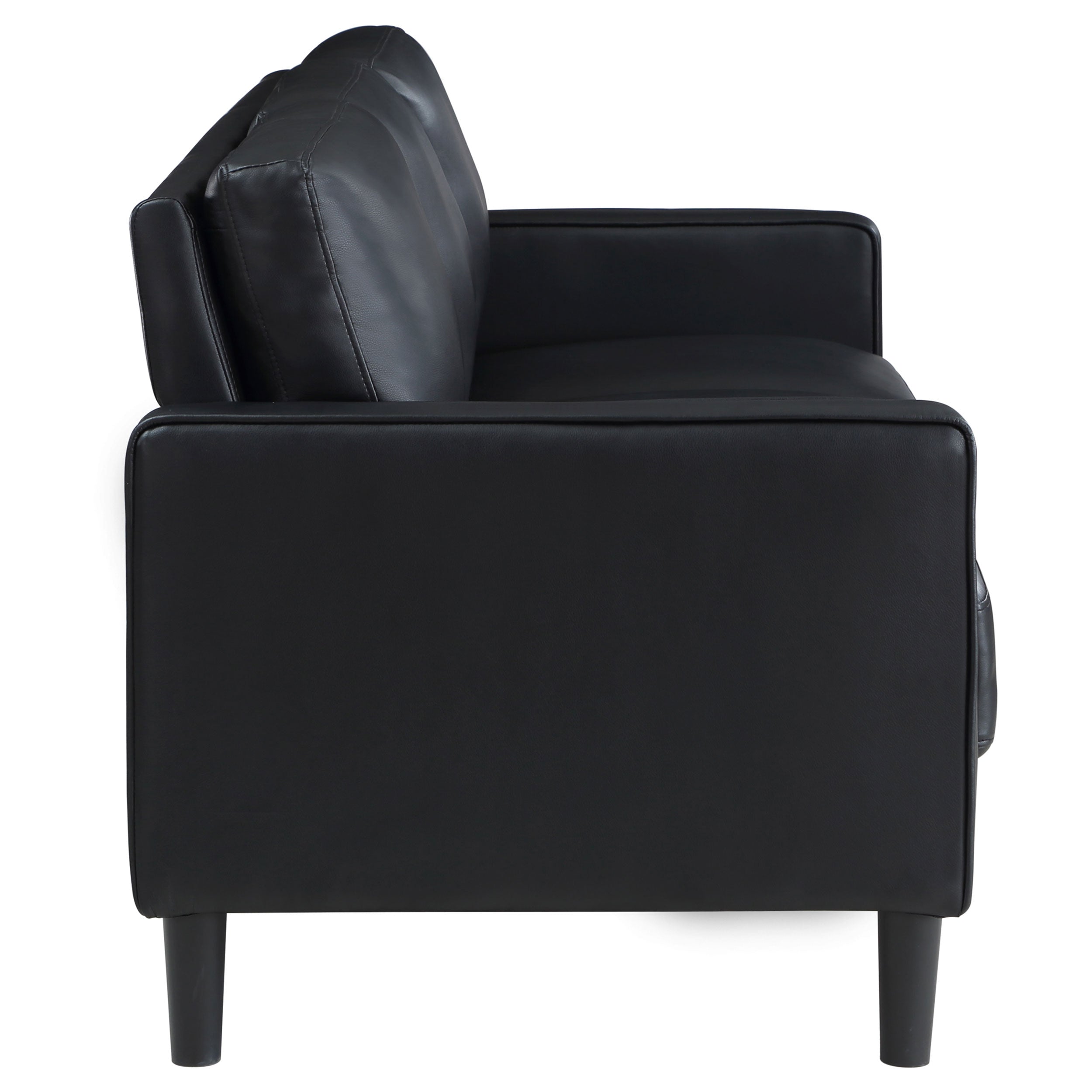 Ruth Upholstered Track Arm Sofa Black — view 8
