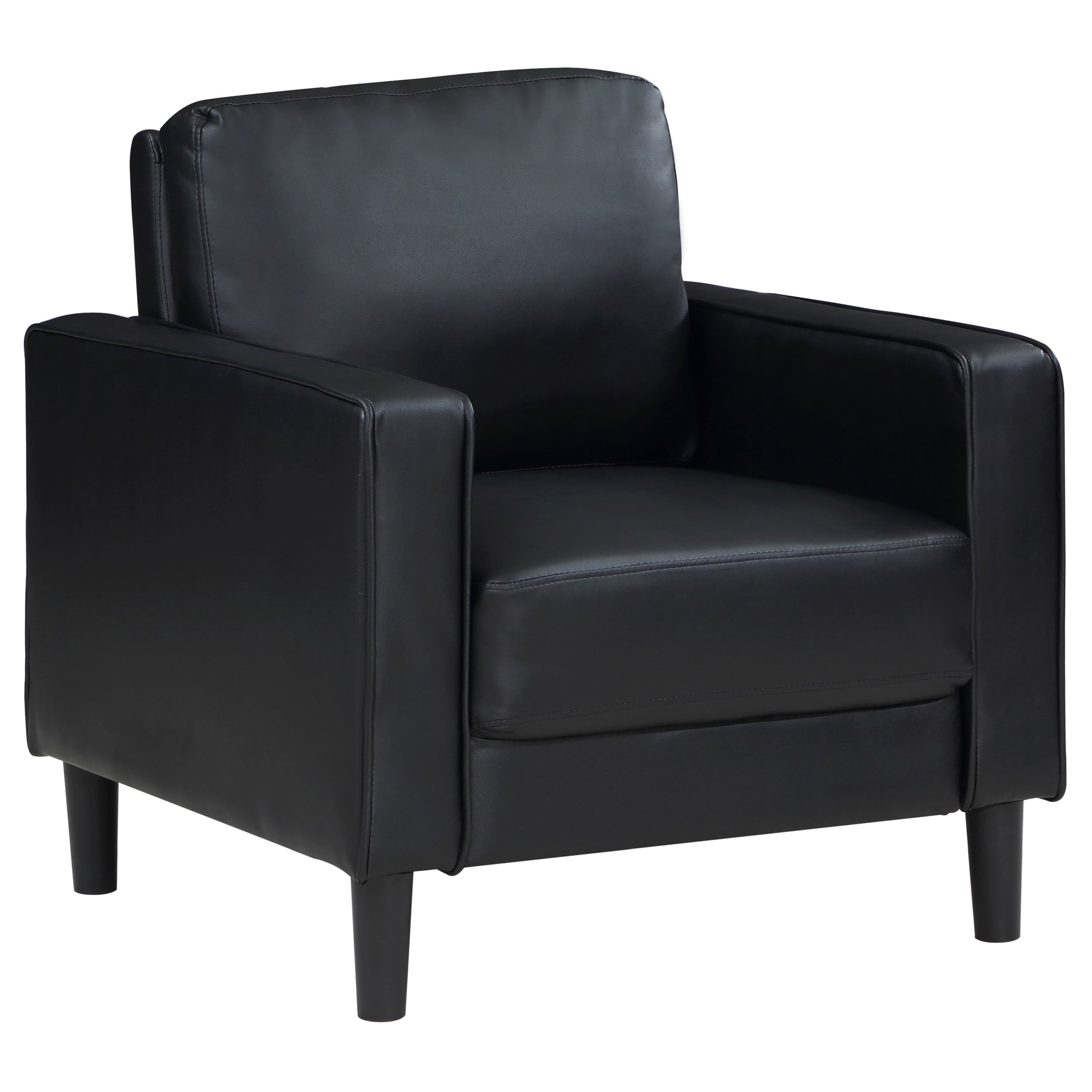 Ruth Upholstered Track Arm Accent Chair Black — view 1