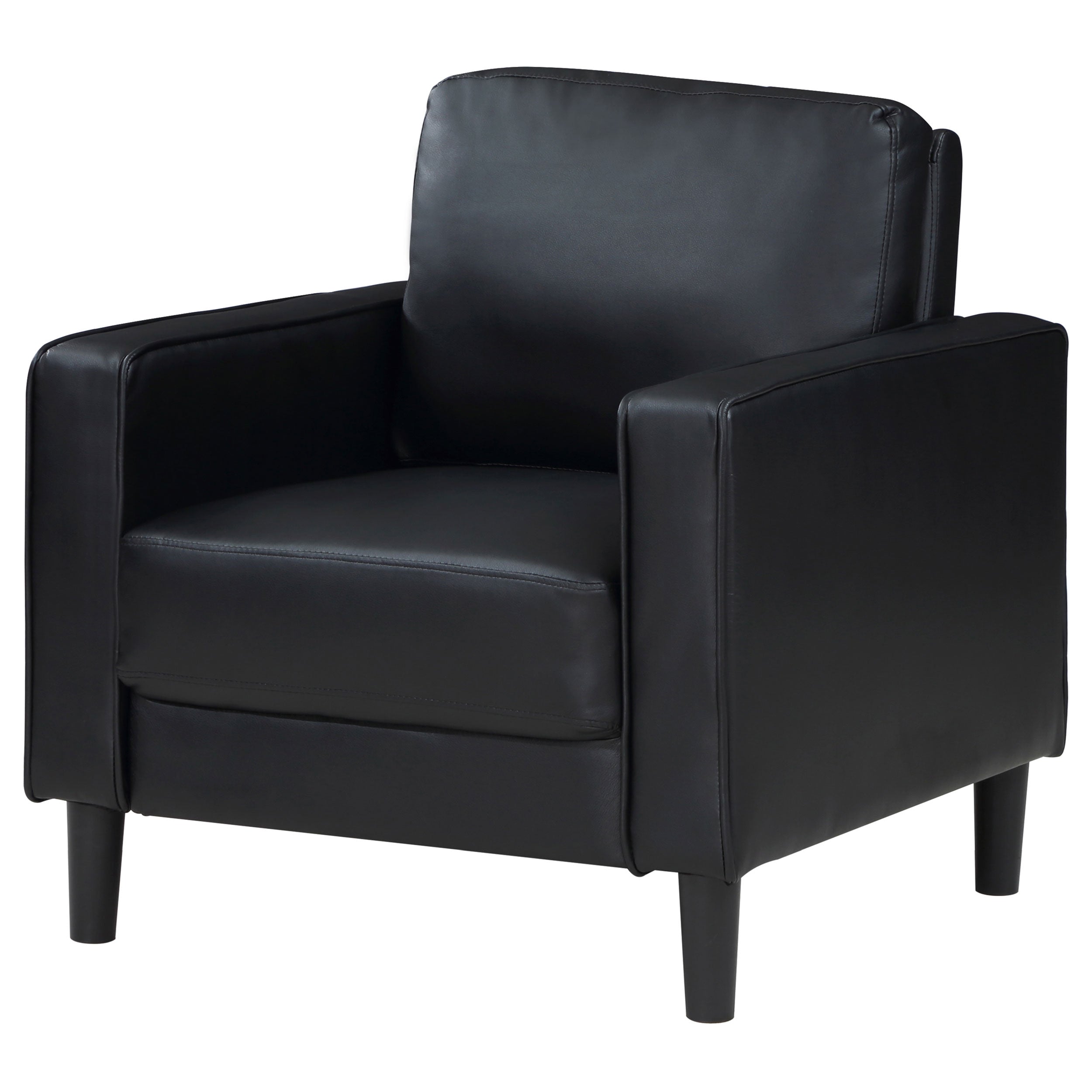 Ruth Upholstered Track Arm Accent Chair Black — view 4