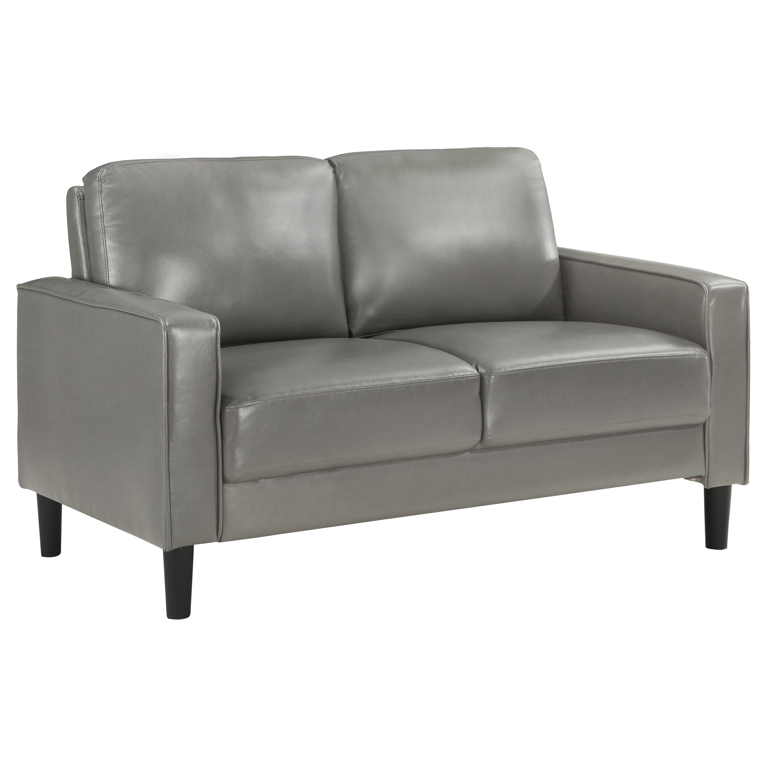 Ruth Upholstered Track Arm Loveseat Grey — view 1