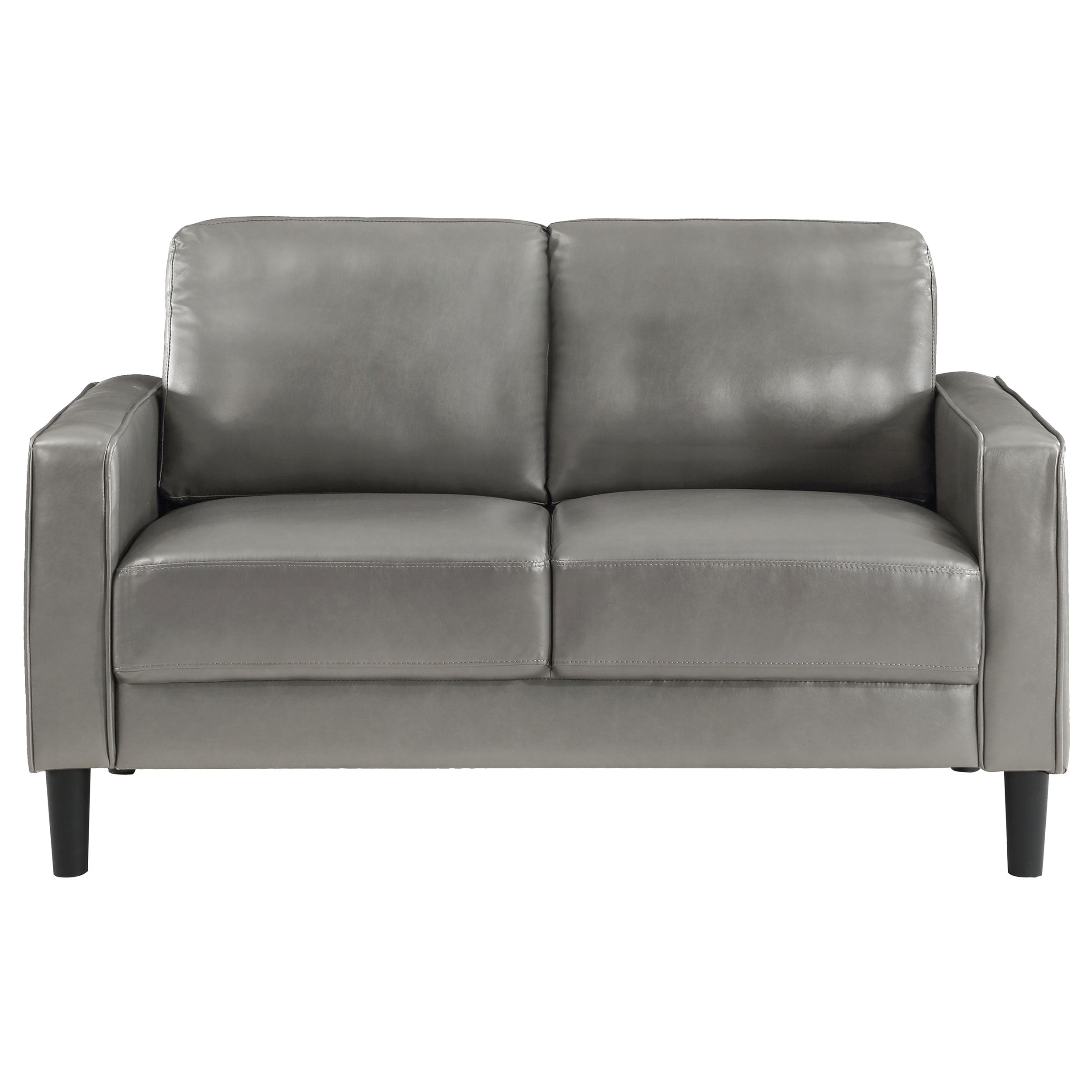 Ruth Upholstered Track Arm Loveseat Grey — view 3