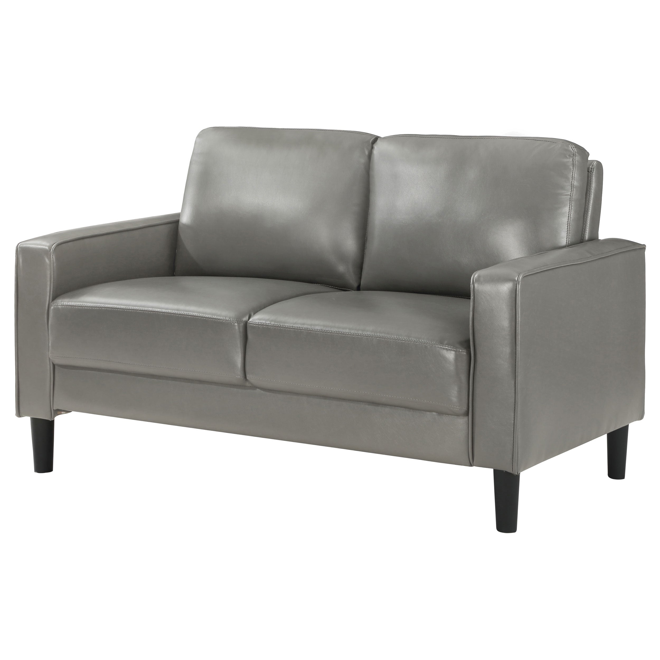 Ruth Upholstered Track Arm Loveseat Grey — view 4