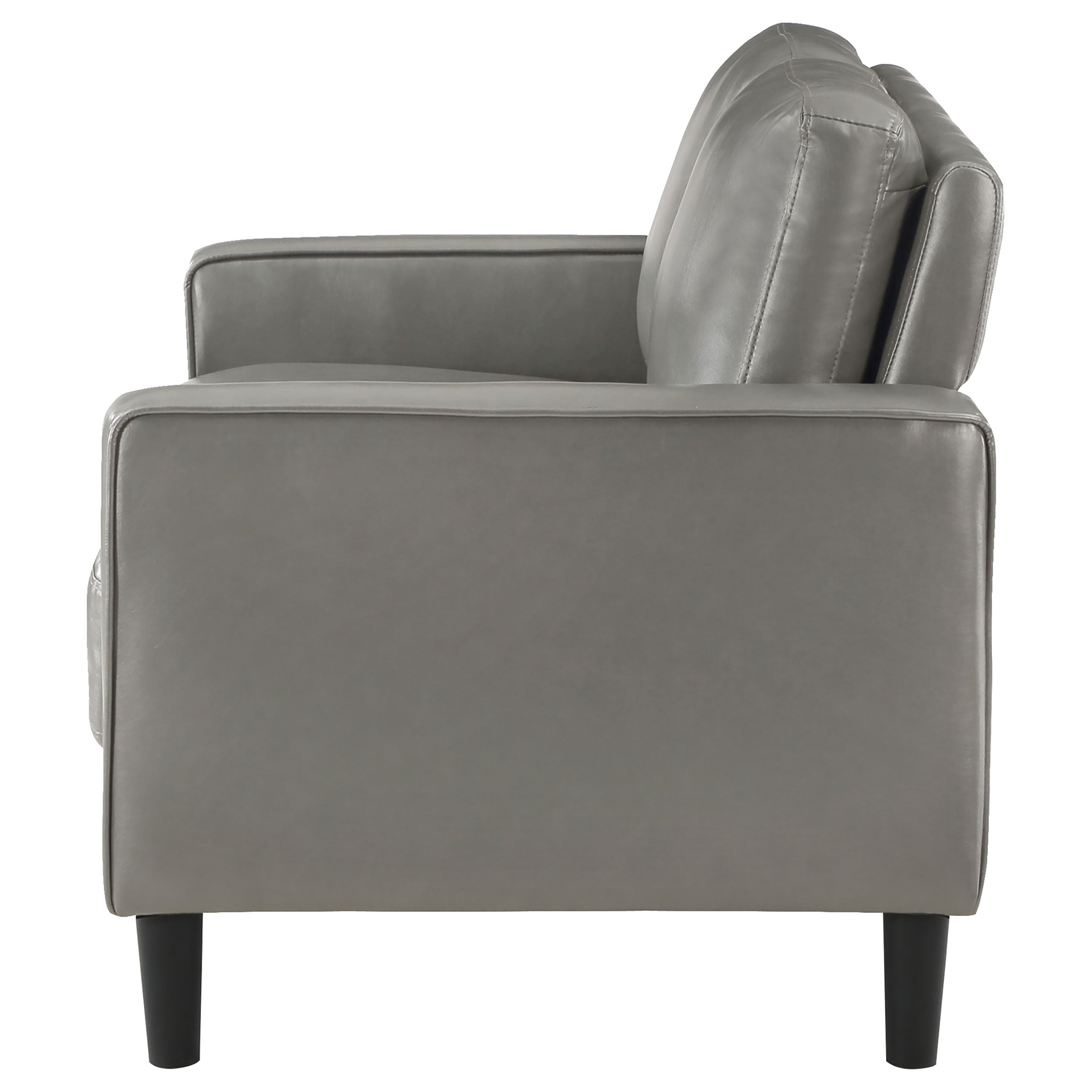 Ruth Upholstered Track Arm Loveseat Grey — view 5