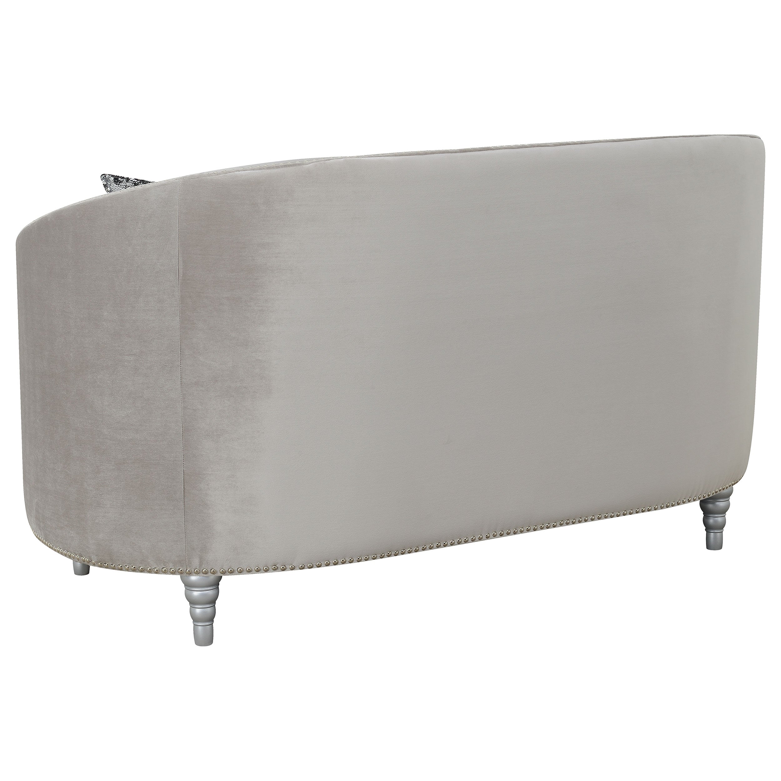 Avonlea Upholstered Sloped Arm Loveseat Grey Velvet — view 6