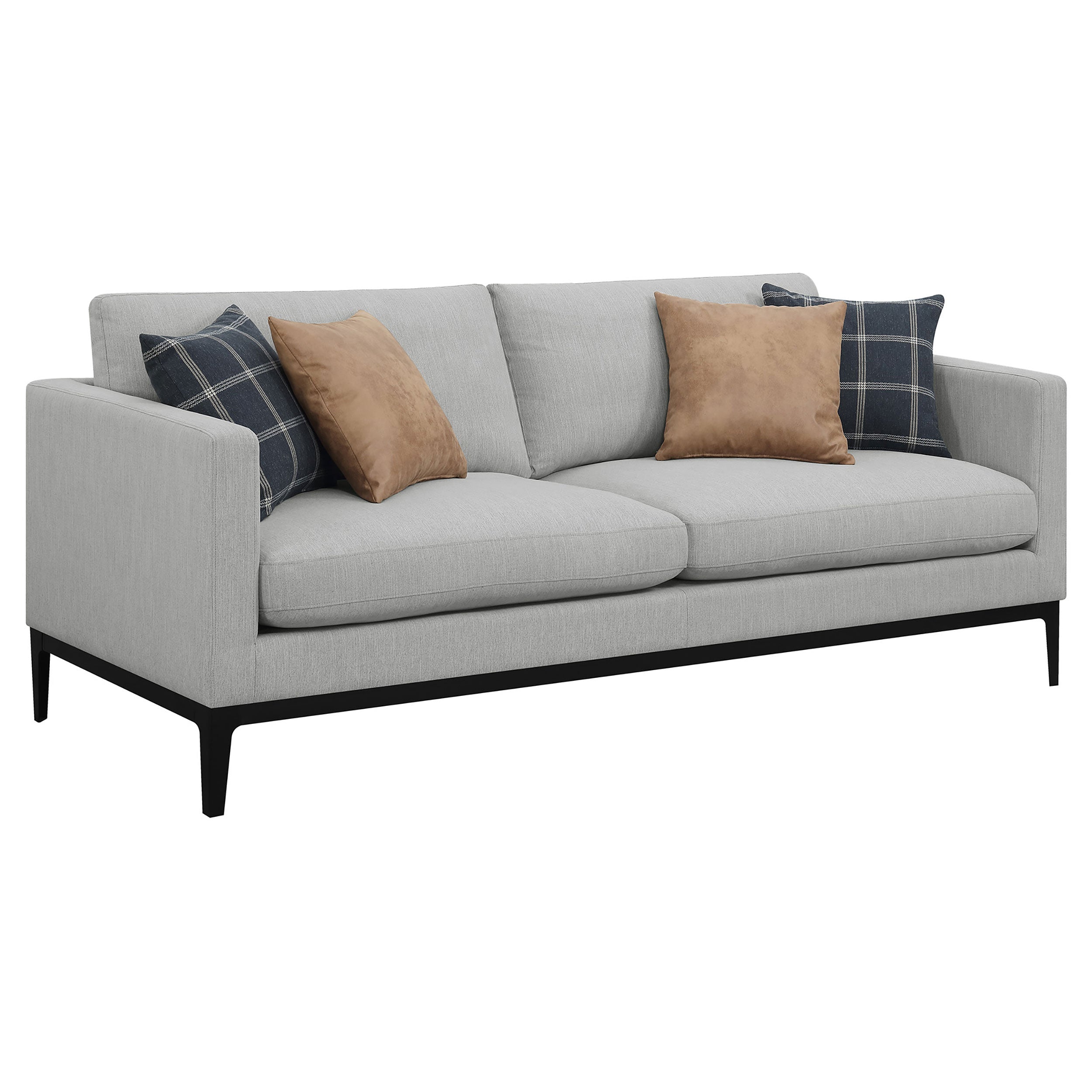 Apperson 2-piece Upholstered Track Arm Sofa Set Light Grey — view 3