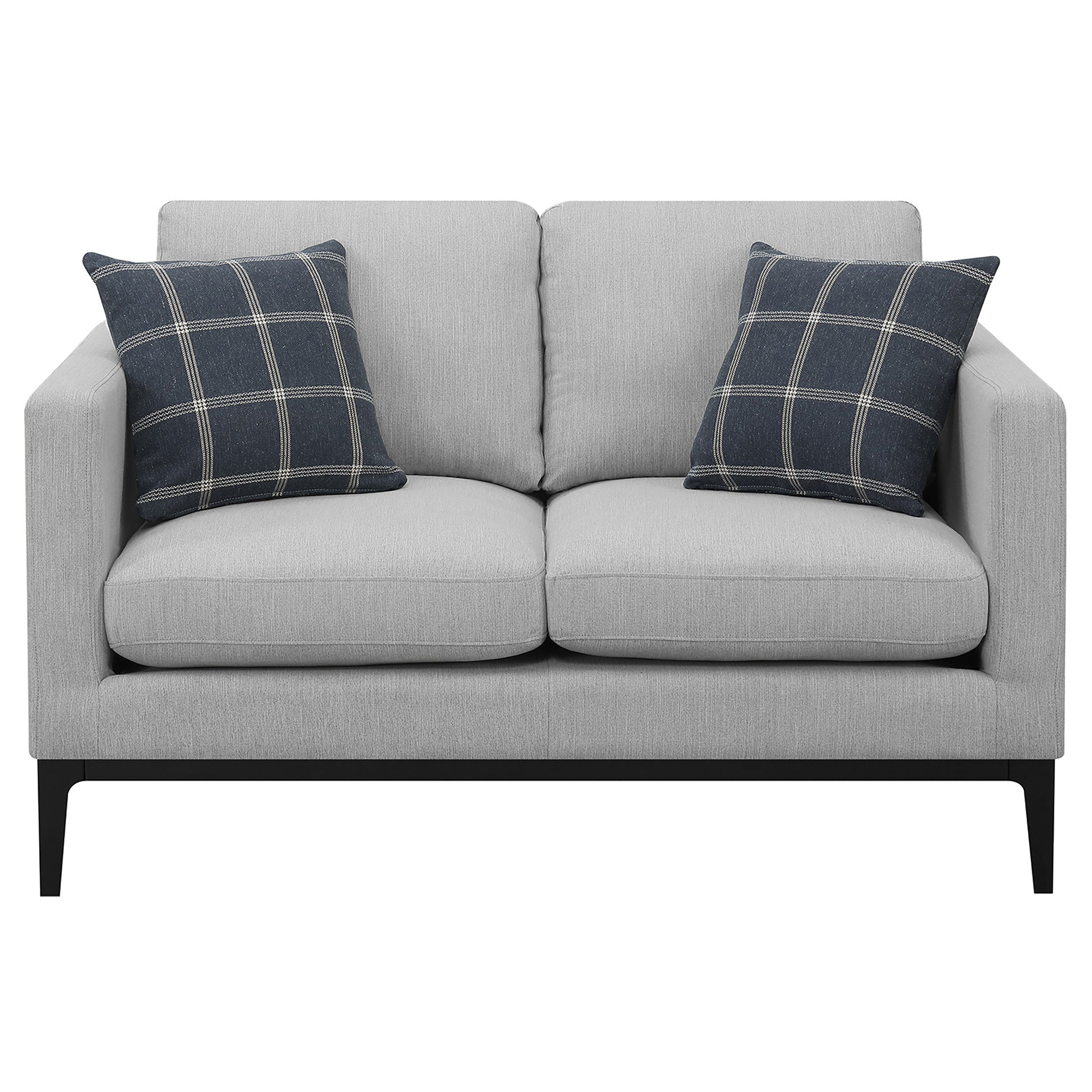 Apperson 3-piece Upholstered Track Arm Sofa Set Light Grey — view 7
