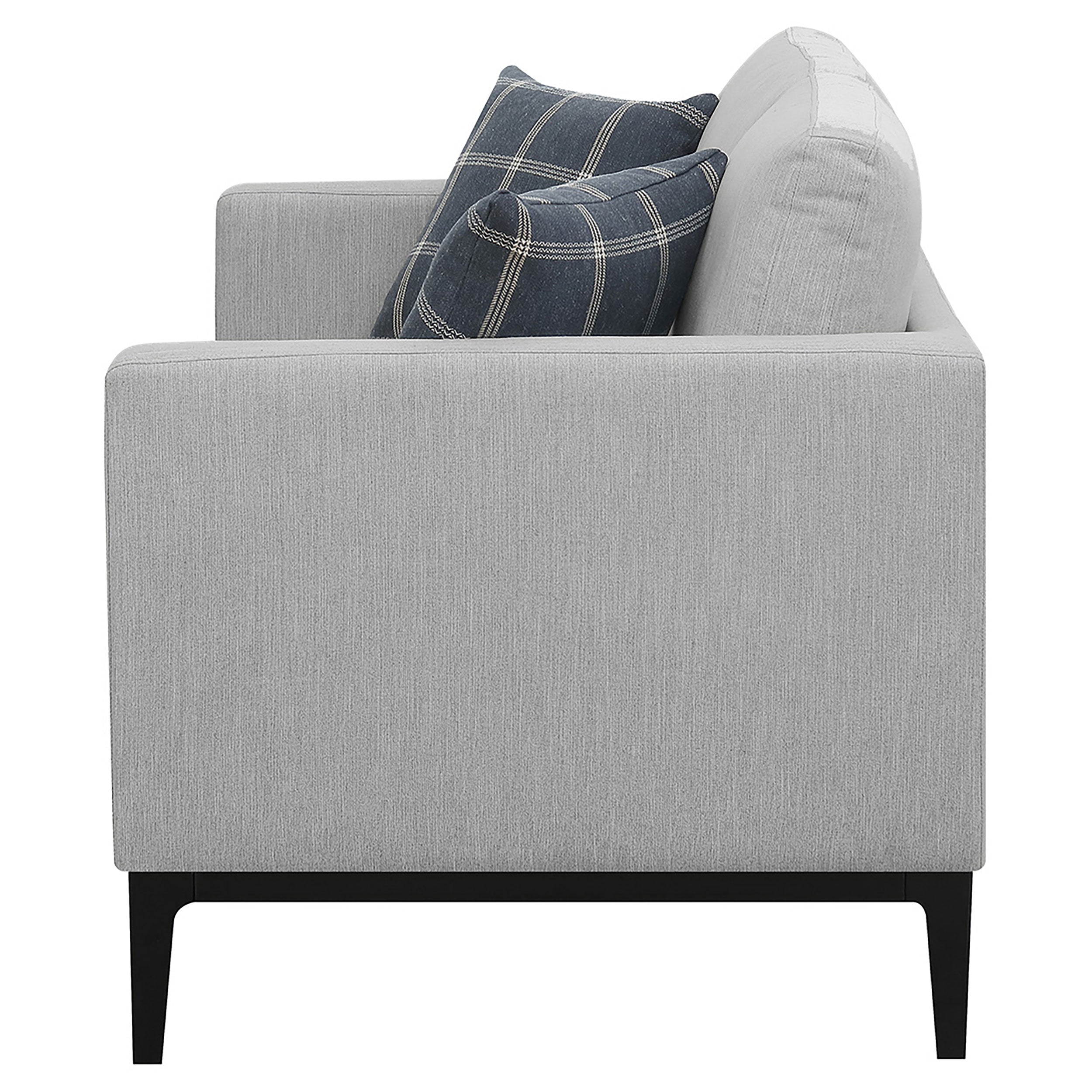 Apperson Upholstered Track Arm Loveseat Light Grey — view 5