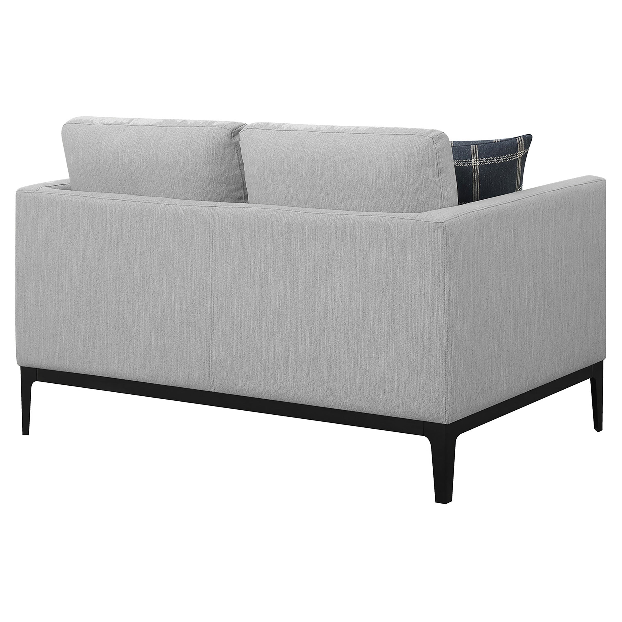 Apperson Upholstered Track Arm Loveseat Light Grey — view 8