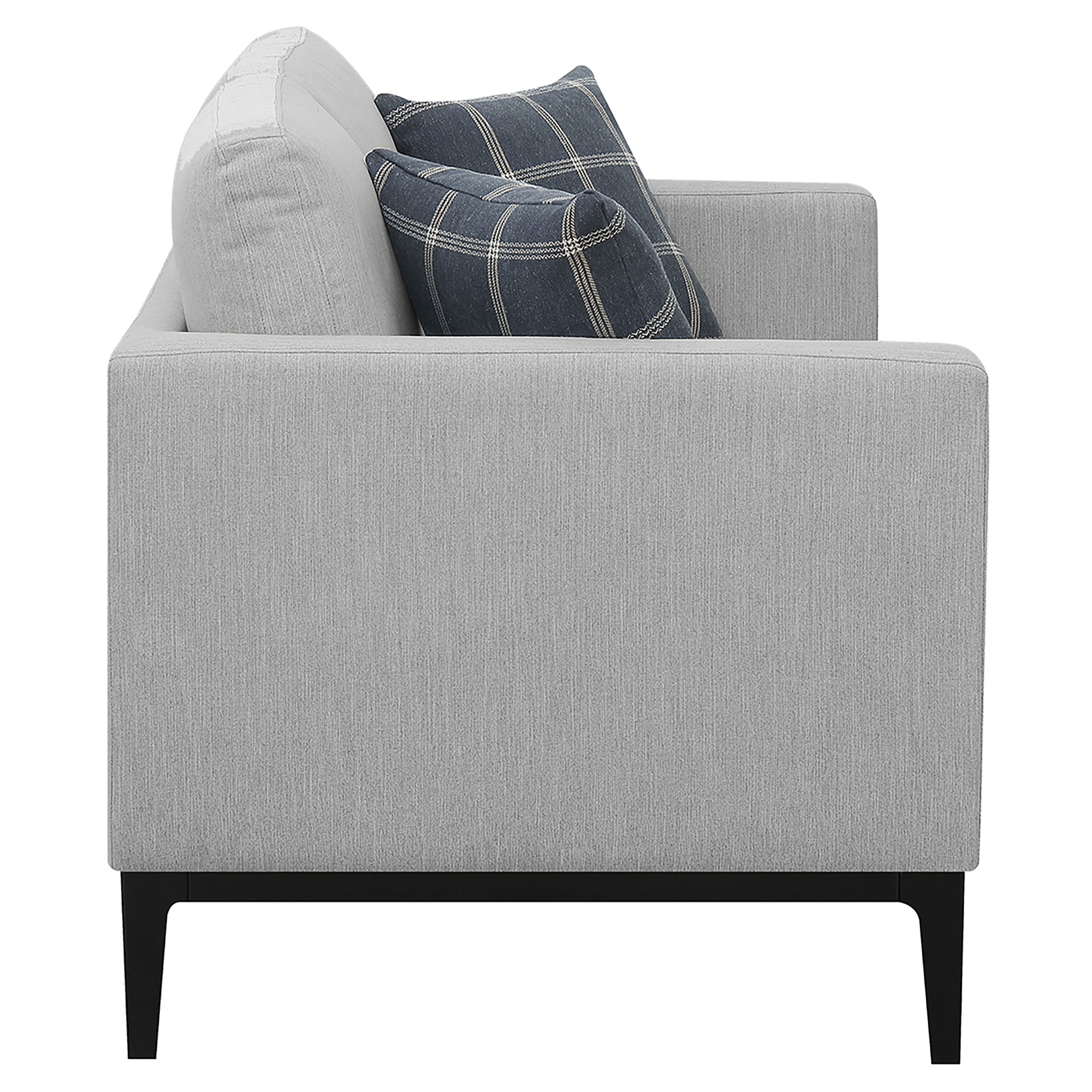 Apperson Upholstered Track Arm Loveseat Light Grey — view 9