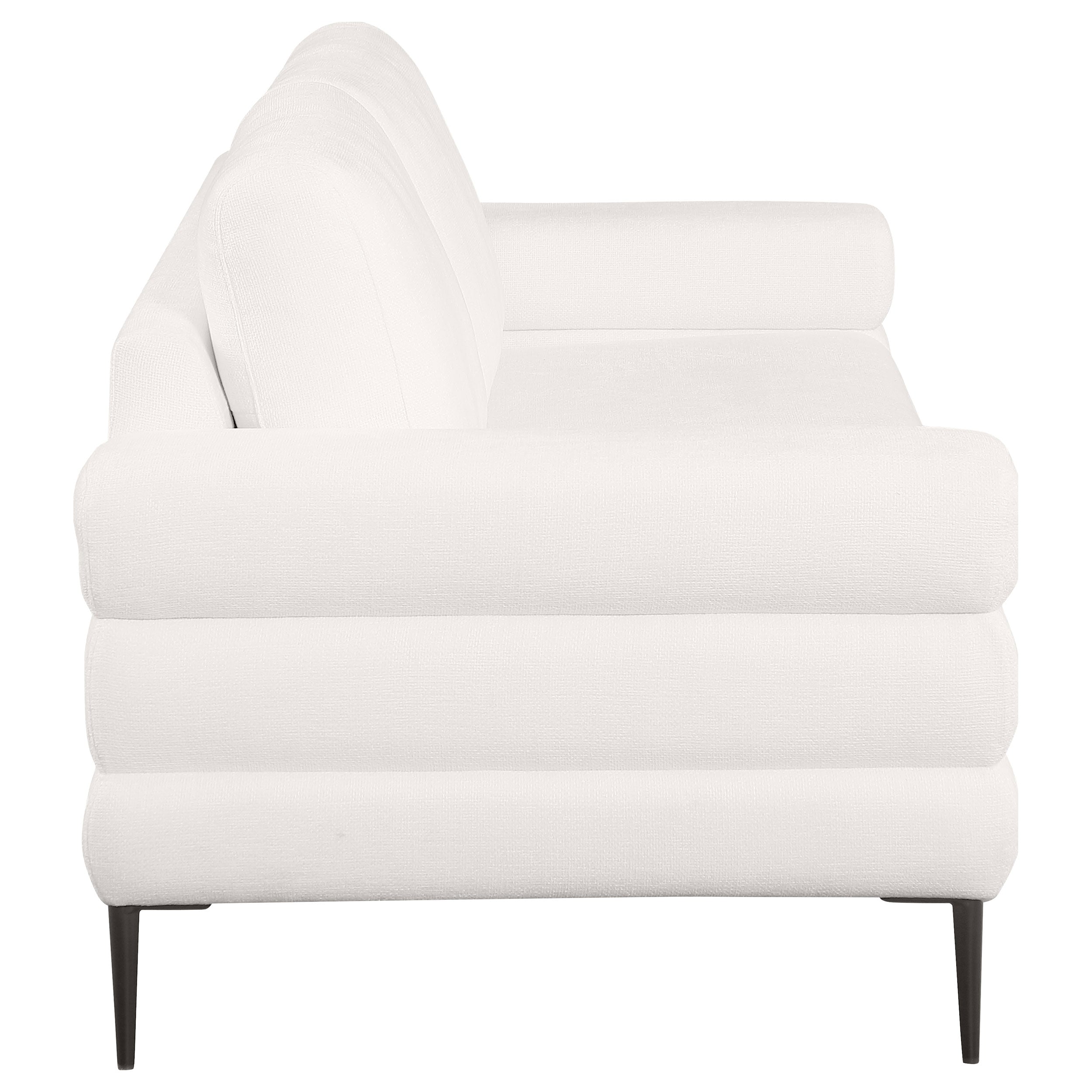 Jessel Chenille Upholstered Track Arm Sofa Ivory — view 8
