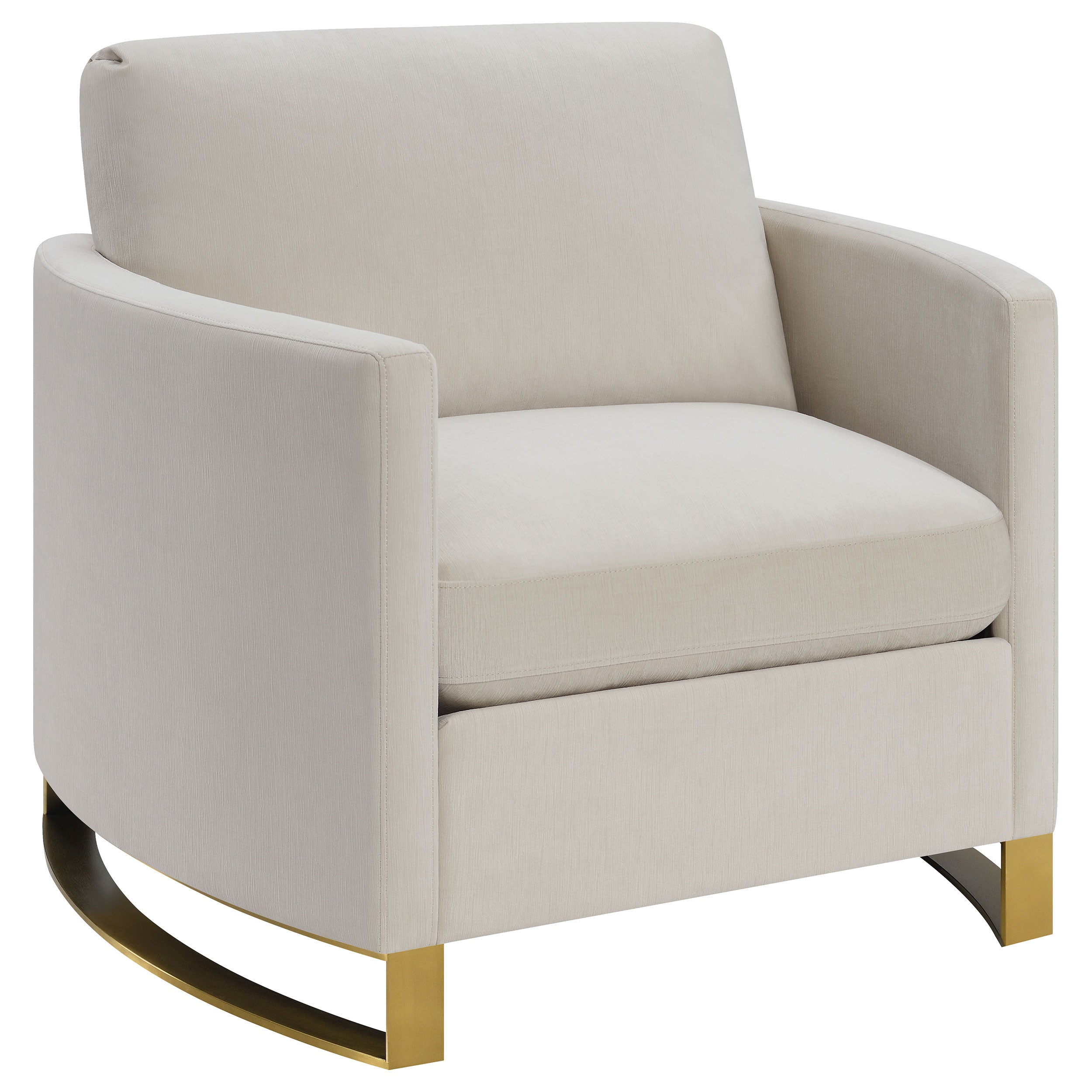 Corliss Upholstered Curved Track Arm Chair Beige — view 1