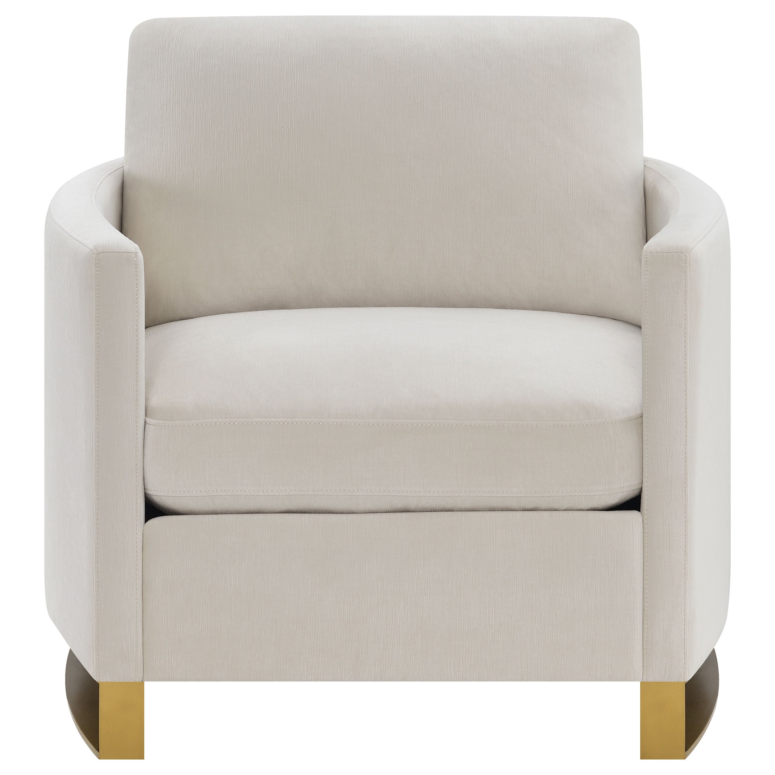 Corliss Upholstered Curved Track Arm Chair Beige — view 3