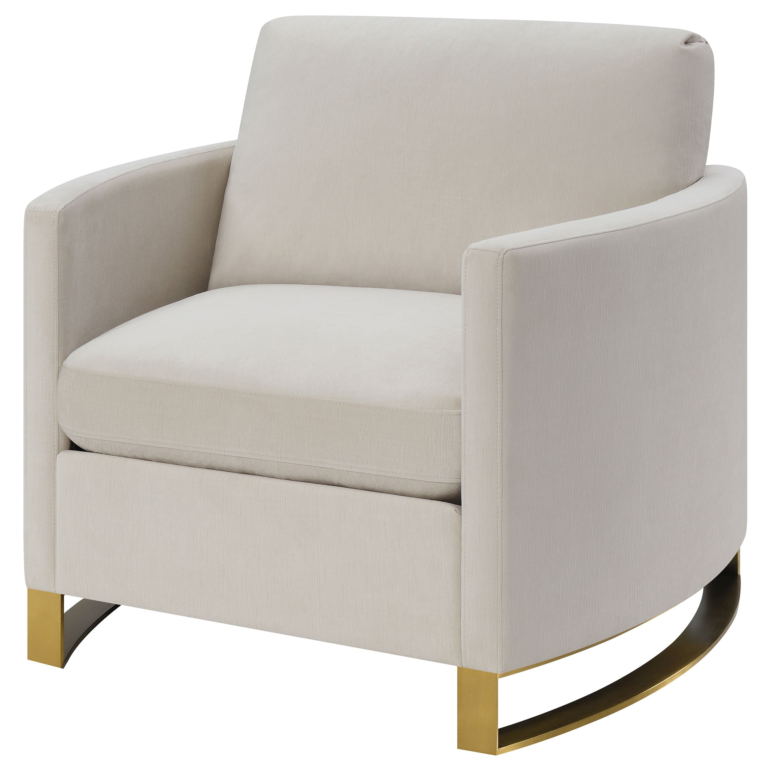 Corliss Upholstered Curved Track Arm Chair Beige — view 4