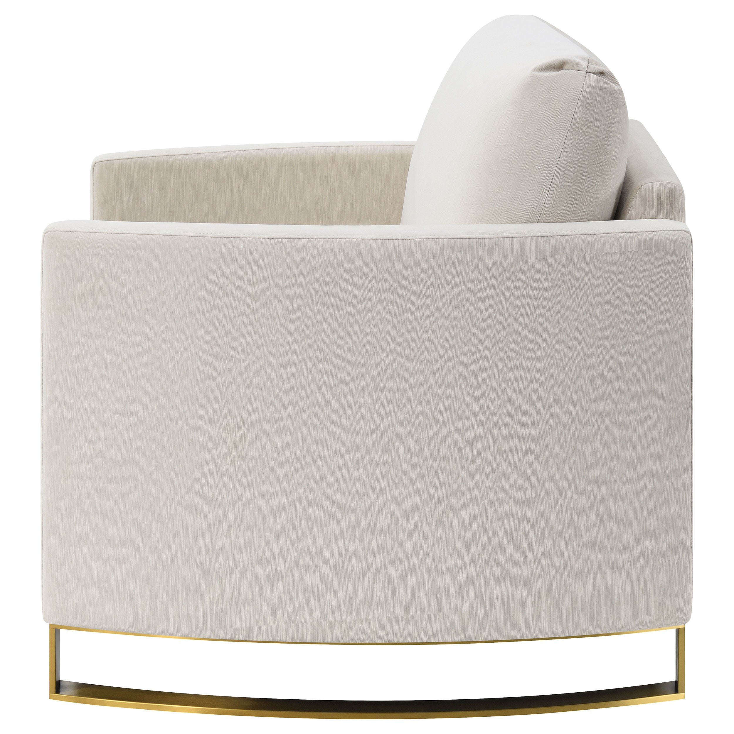 Corliss Upholstered Curved Track Arm Chair Beige — view 5