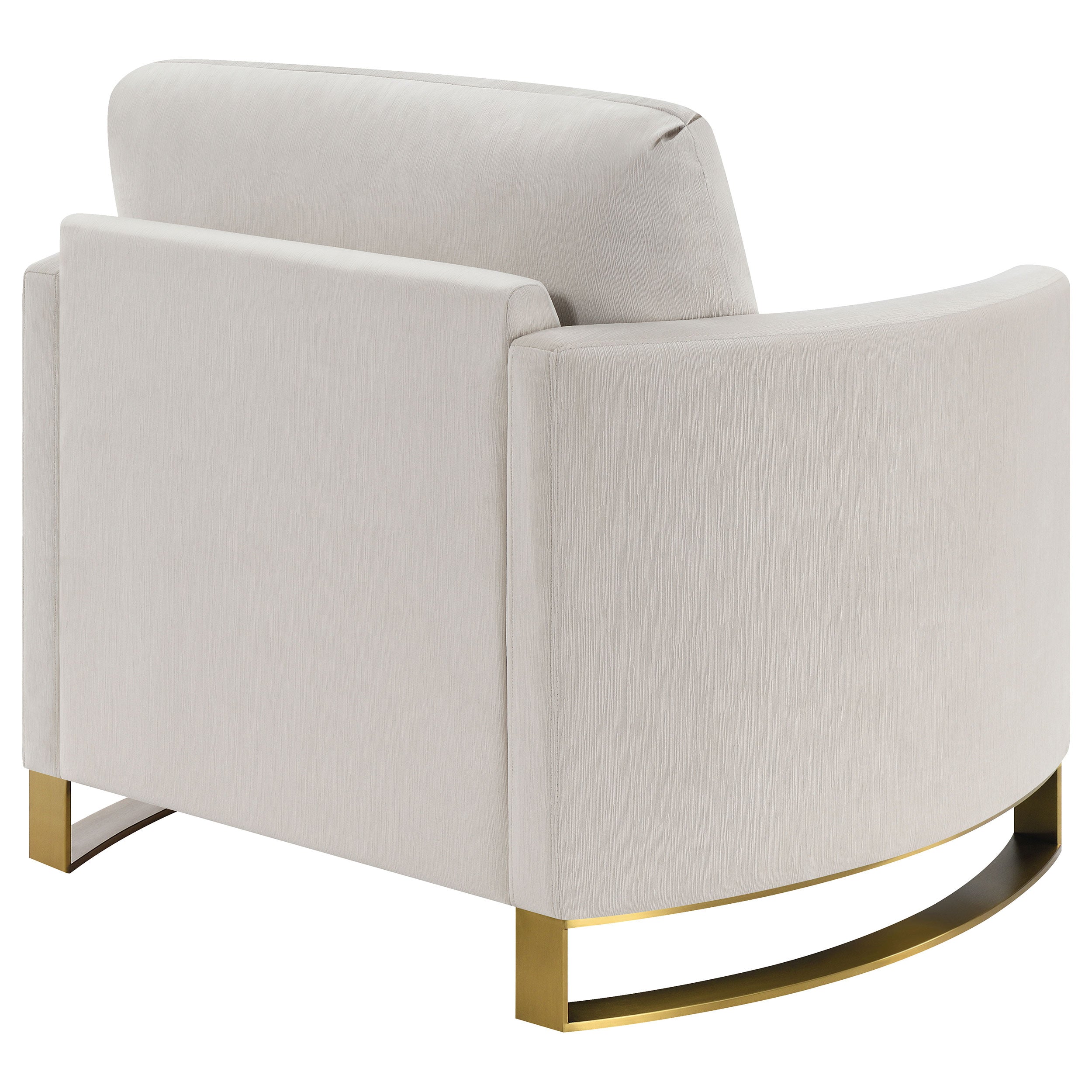 Corliss Upholstered Curved Track Arm Chair Beige — view 7
