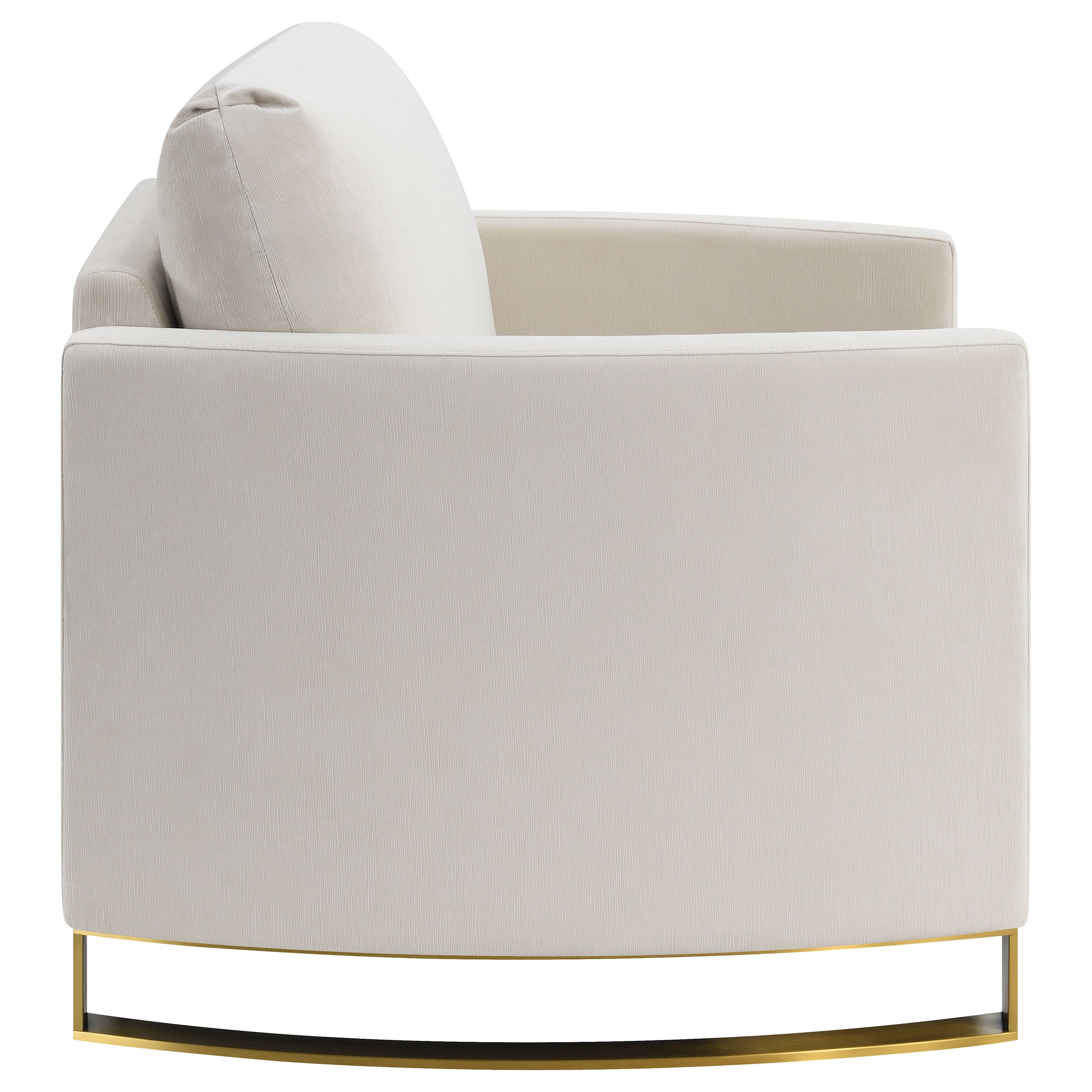 Corliss Upholstered Curved Track Arm Chair Beige — view 8